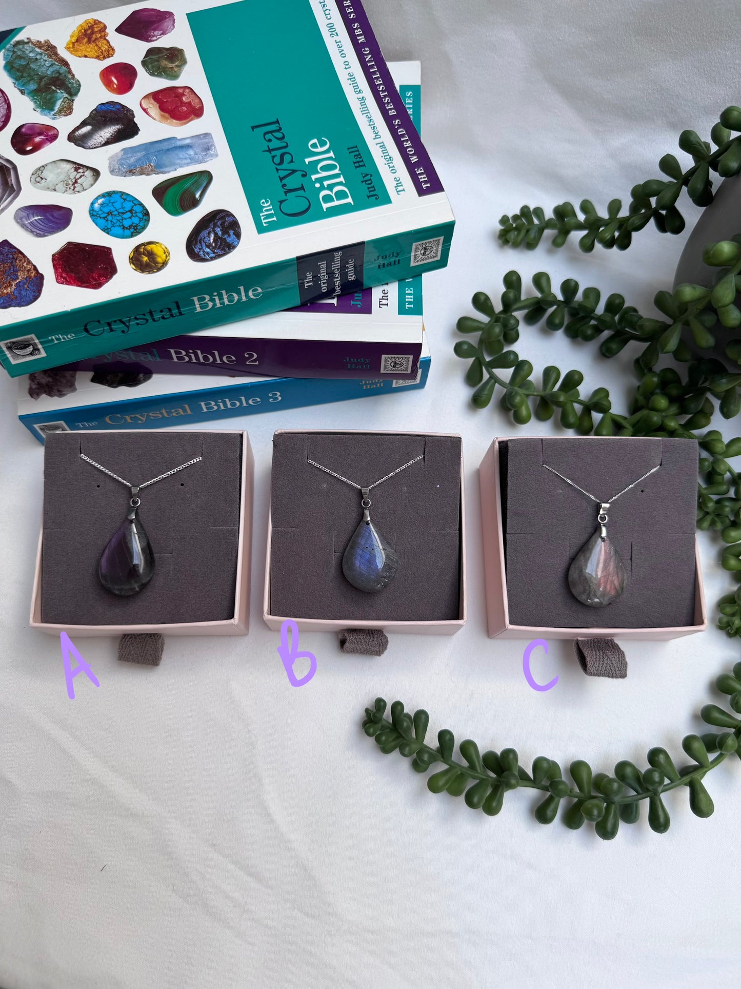 Labradorite Teardrop Sterling Silver Necklaces