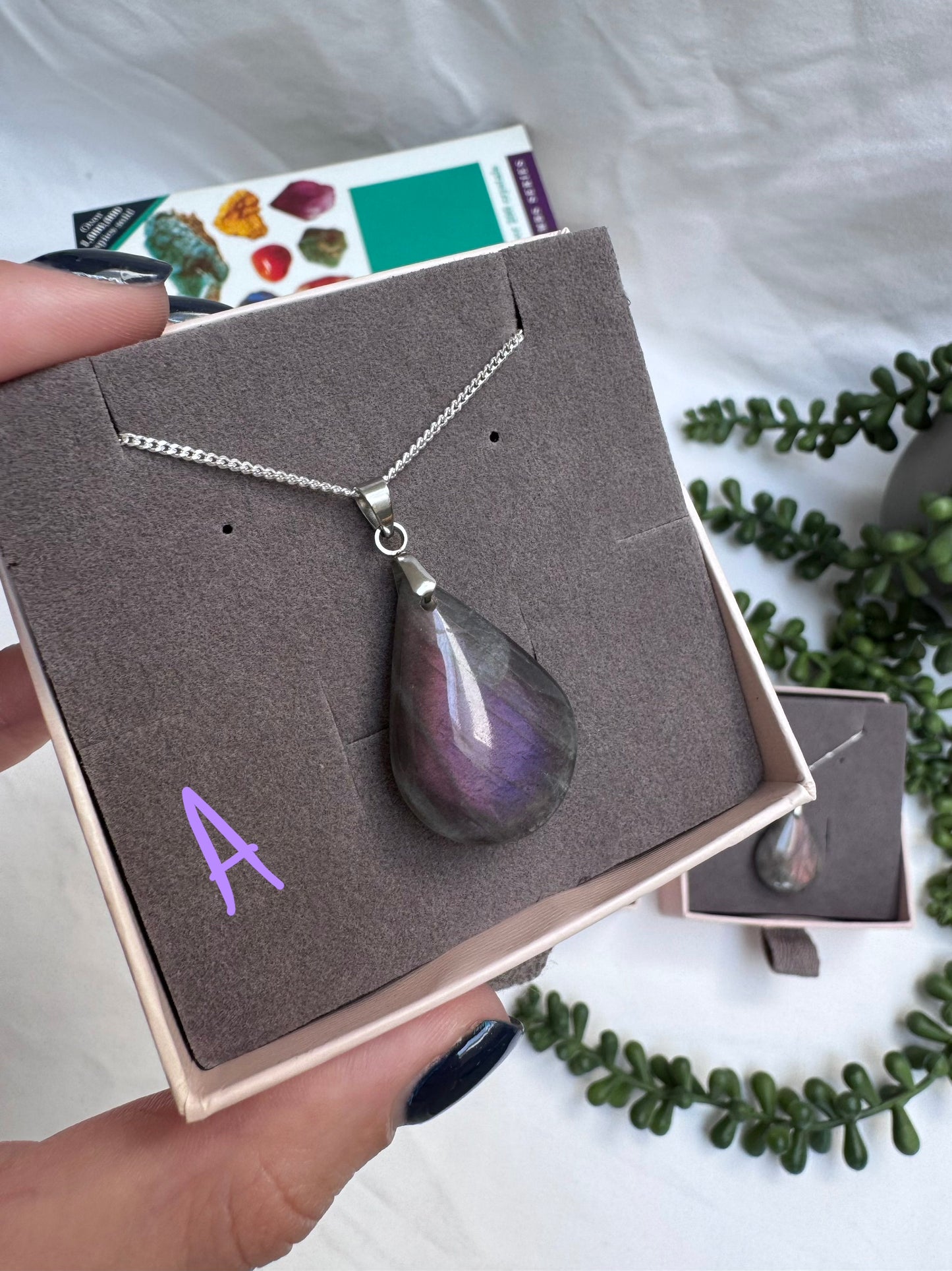 Labradorite Teardrop Sterling Silver Necklaces