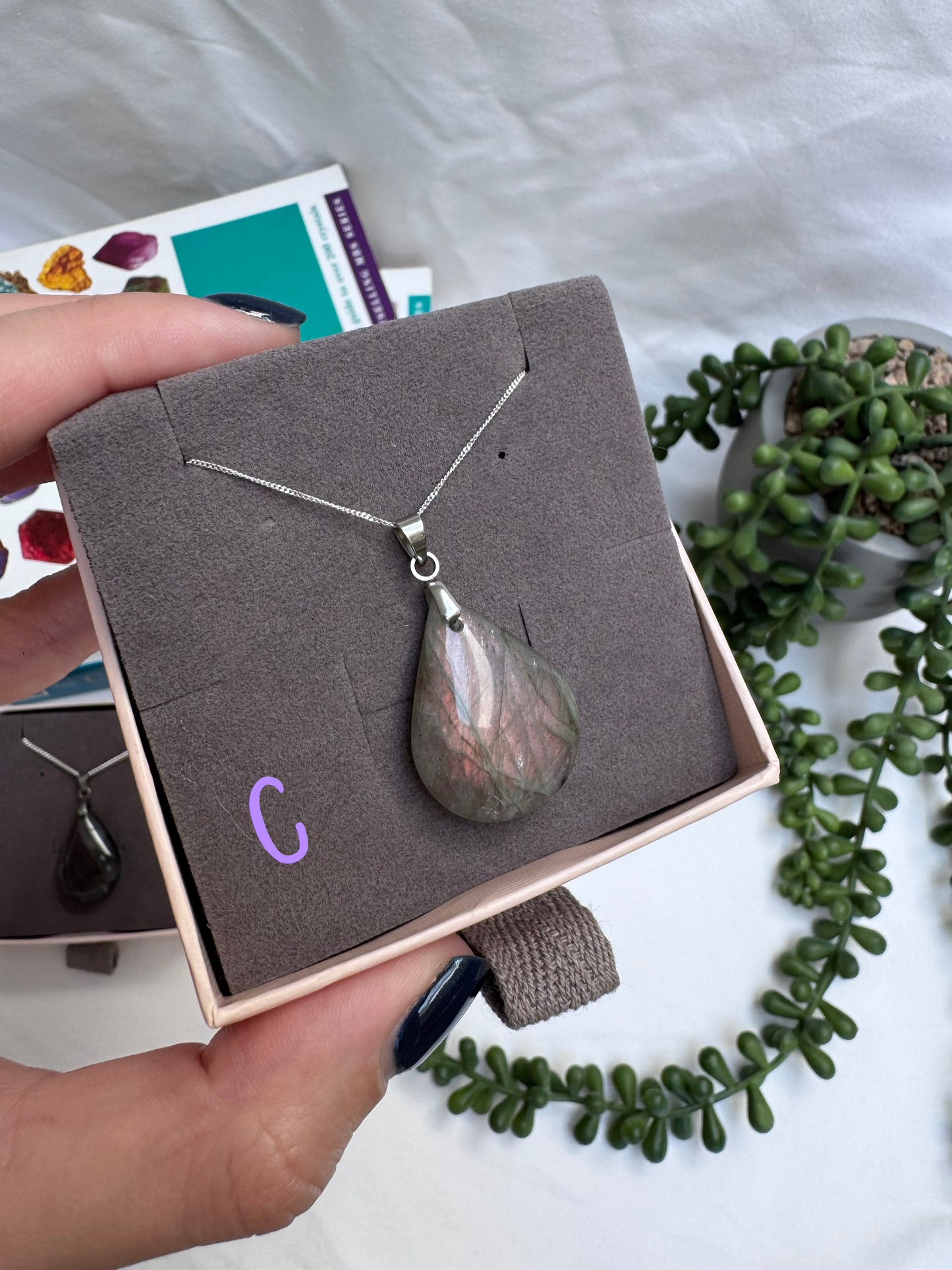 Labradorite Teardrop Sterling Silver Necklaces