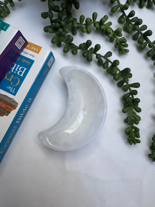 Selenite Moon Bowl