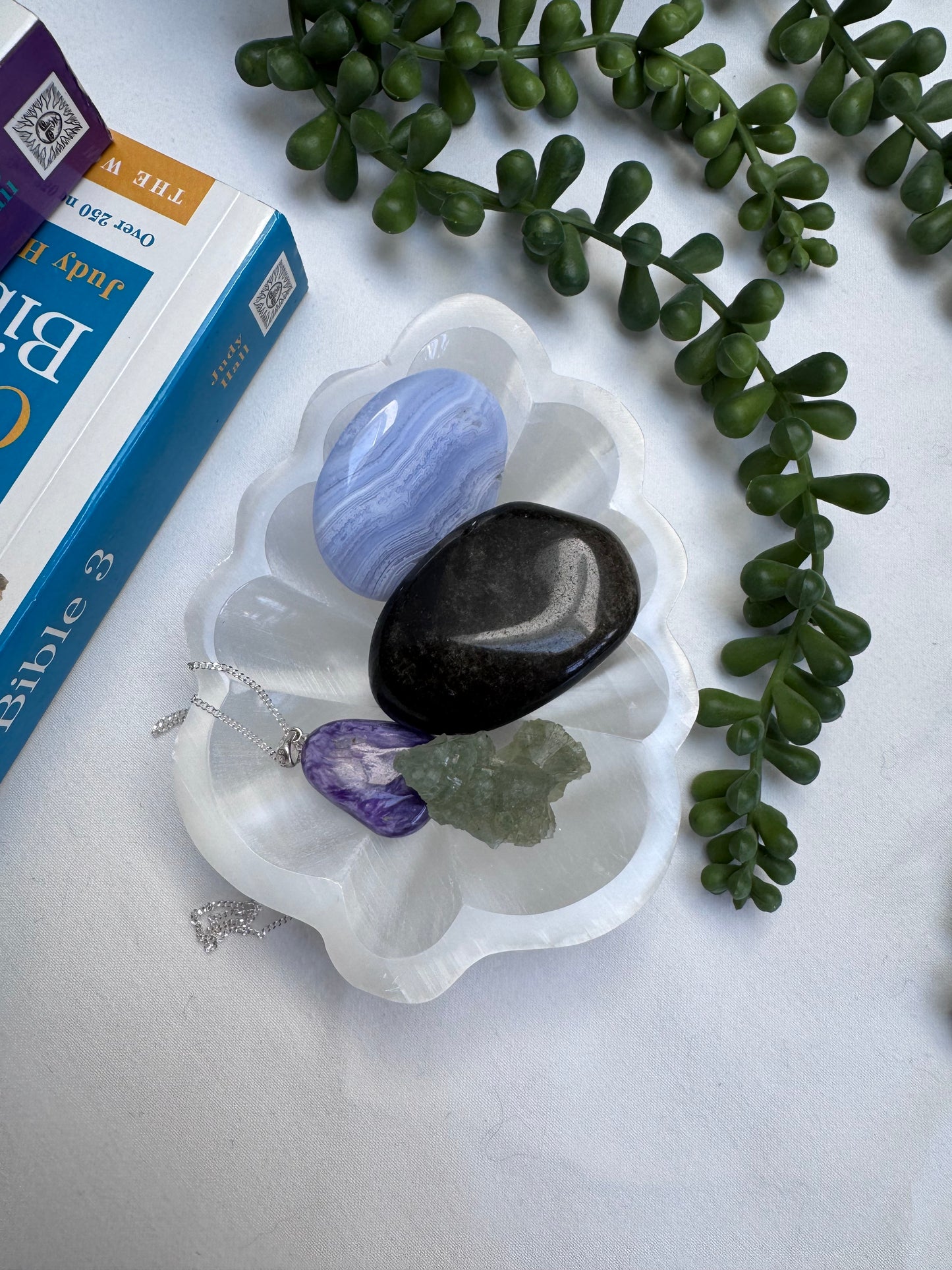 Selenite Leaf Bowl