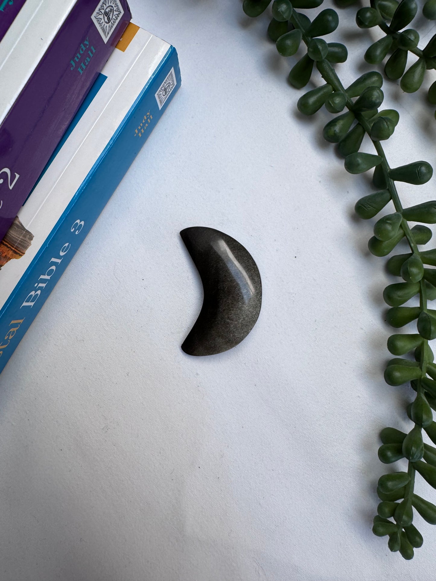 Gold Sheen Obsidian Moon Carving