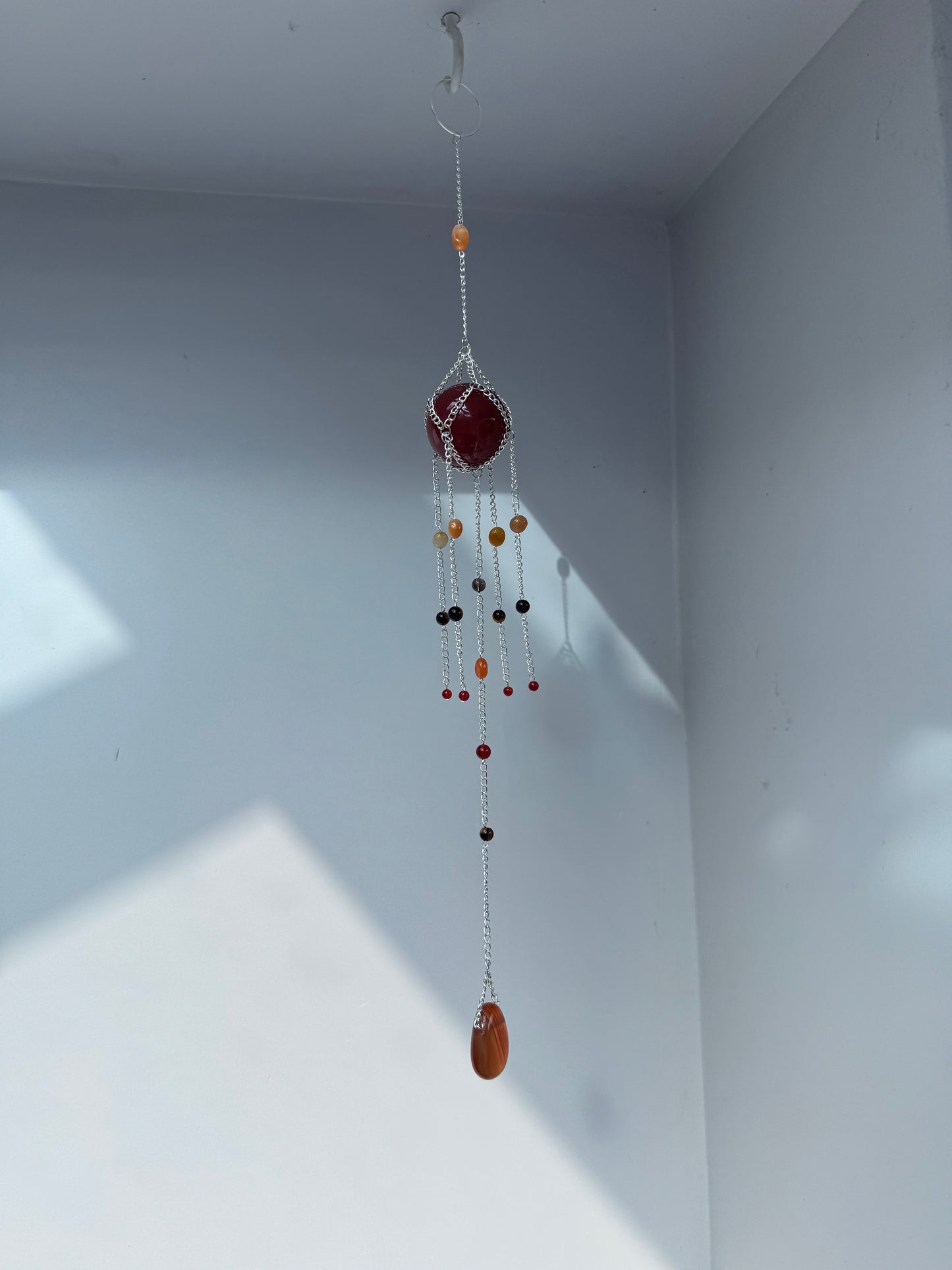 Carnelian Suncatcher | Handmade Crystal Wall Hanging