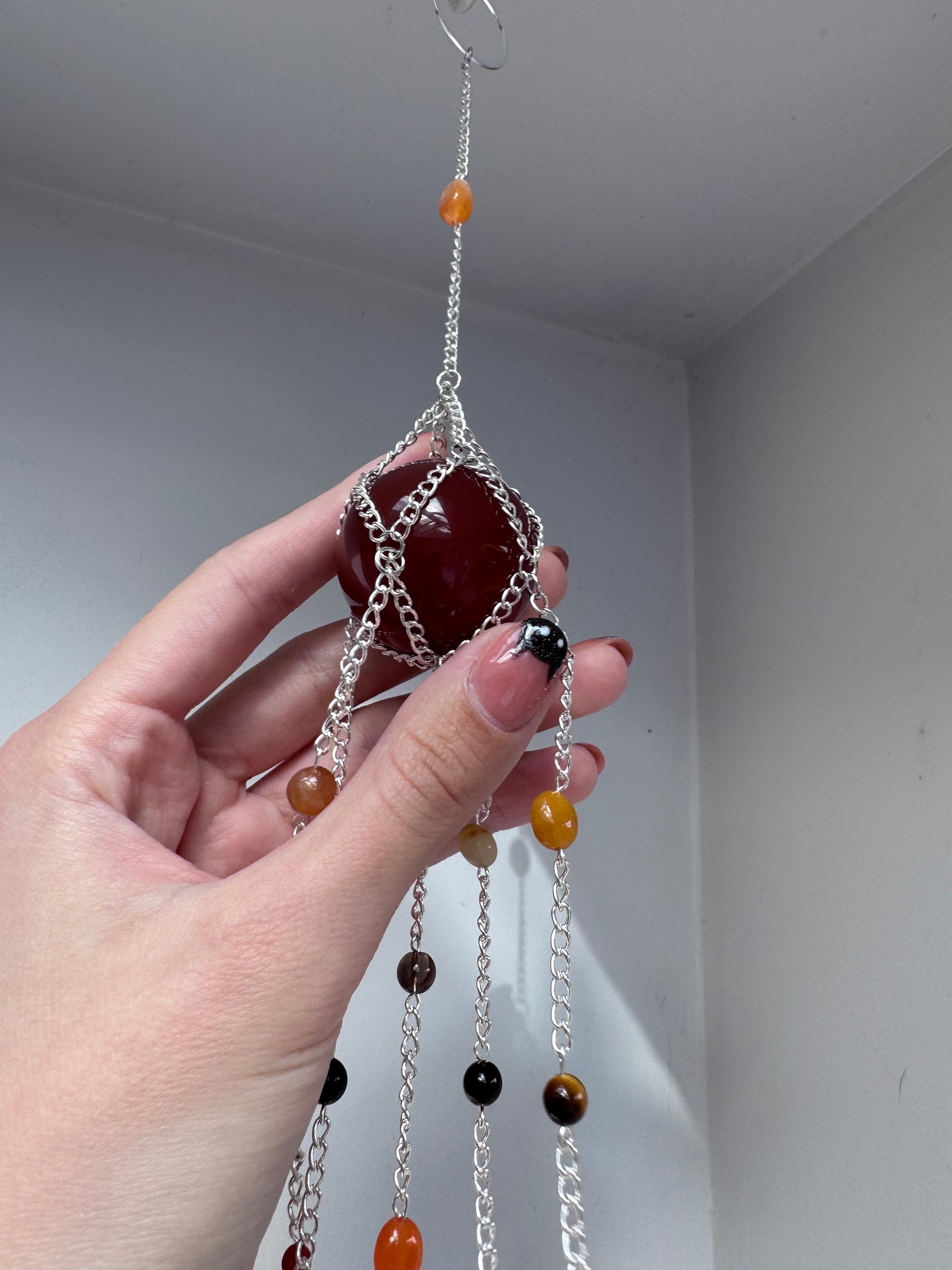 Carnelian Suncatcher | Handmade Crystal Wall Hanging