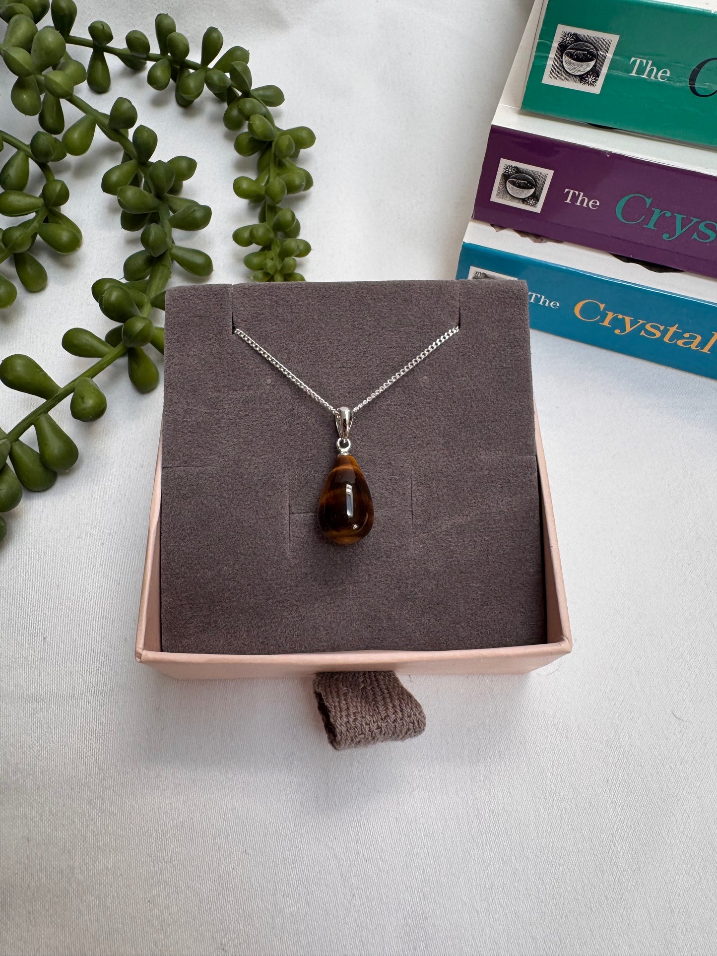 A+ Grade Pear Drop Tigers Eye Necklace