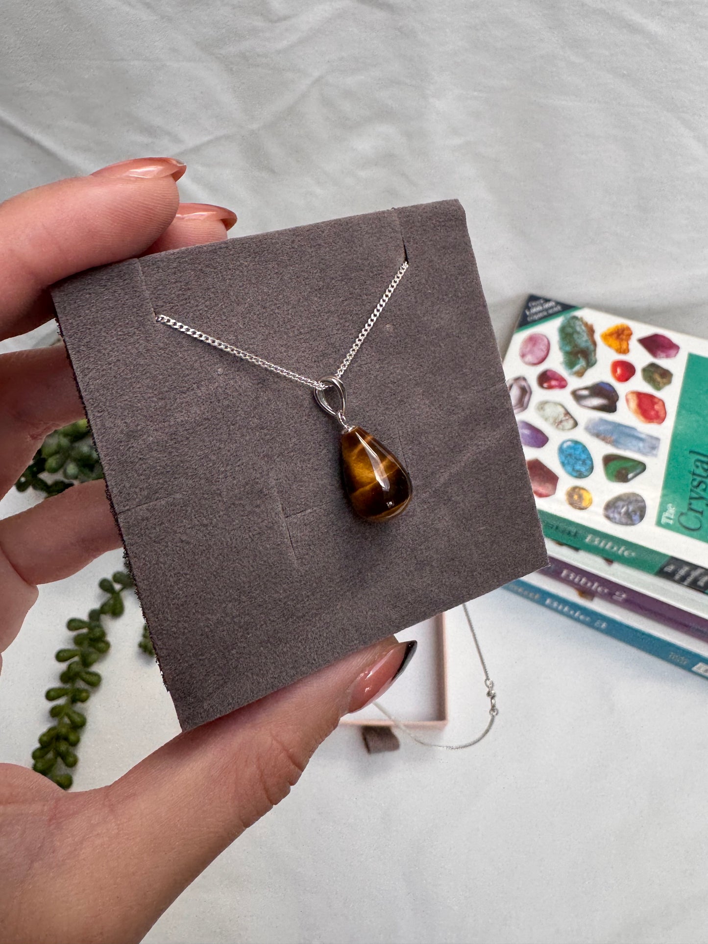 A+ Grade Pear Drop Tigers Eye Necklace