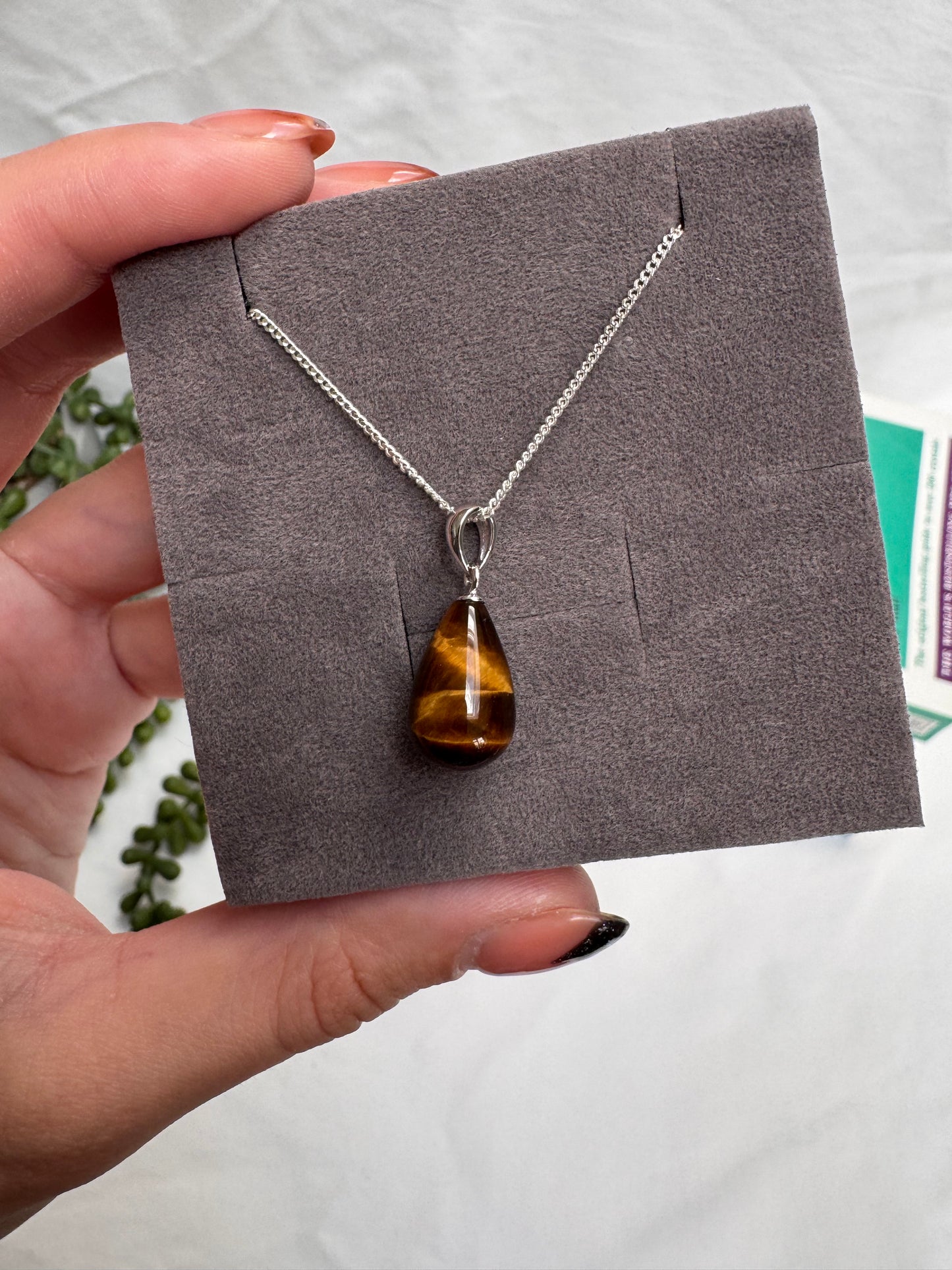 A+ Grade Pear Drop Tigers Eye Necklace
