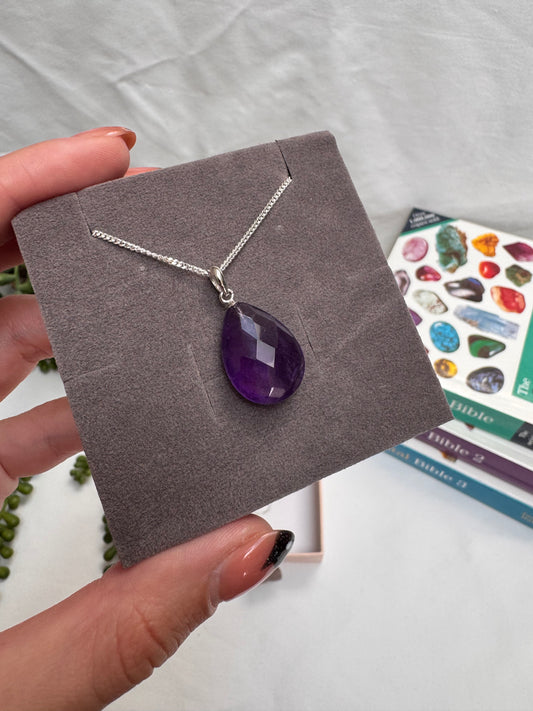 A+ Grade Faceted Amethyst Necklace
