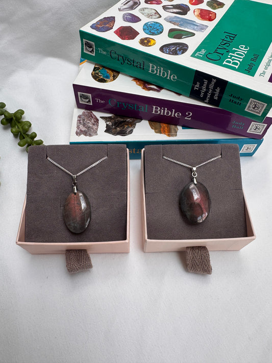 Labradorite Oval Sterling Silver Necklaces