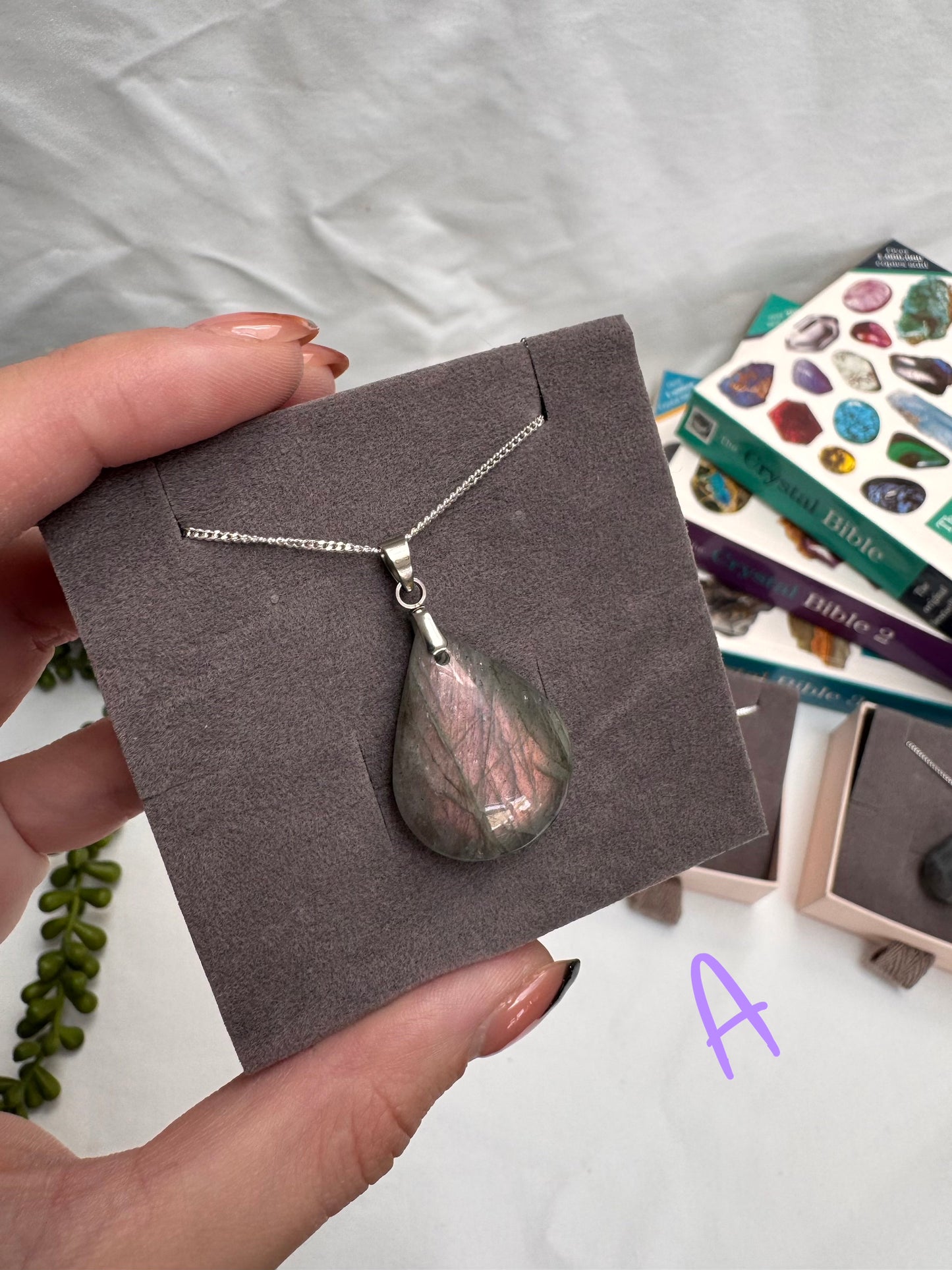 Labradorite Teardrop Sterling Silver Necklaces