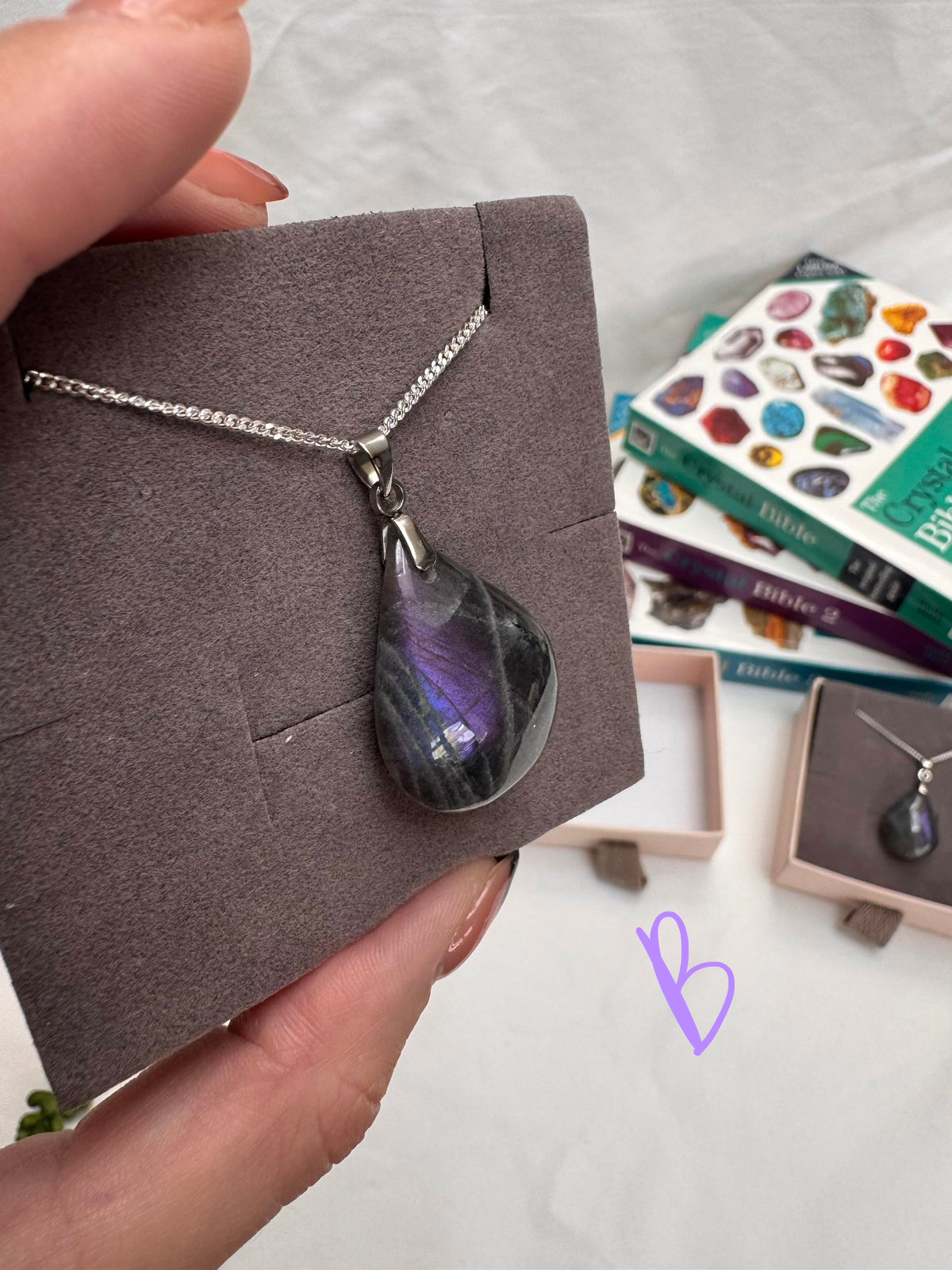 Labradorite Teardrop Sterling Silver Necklaces