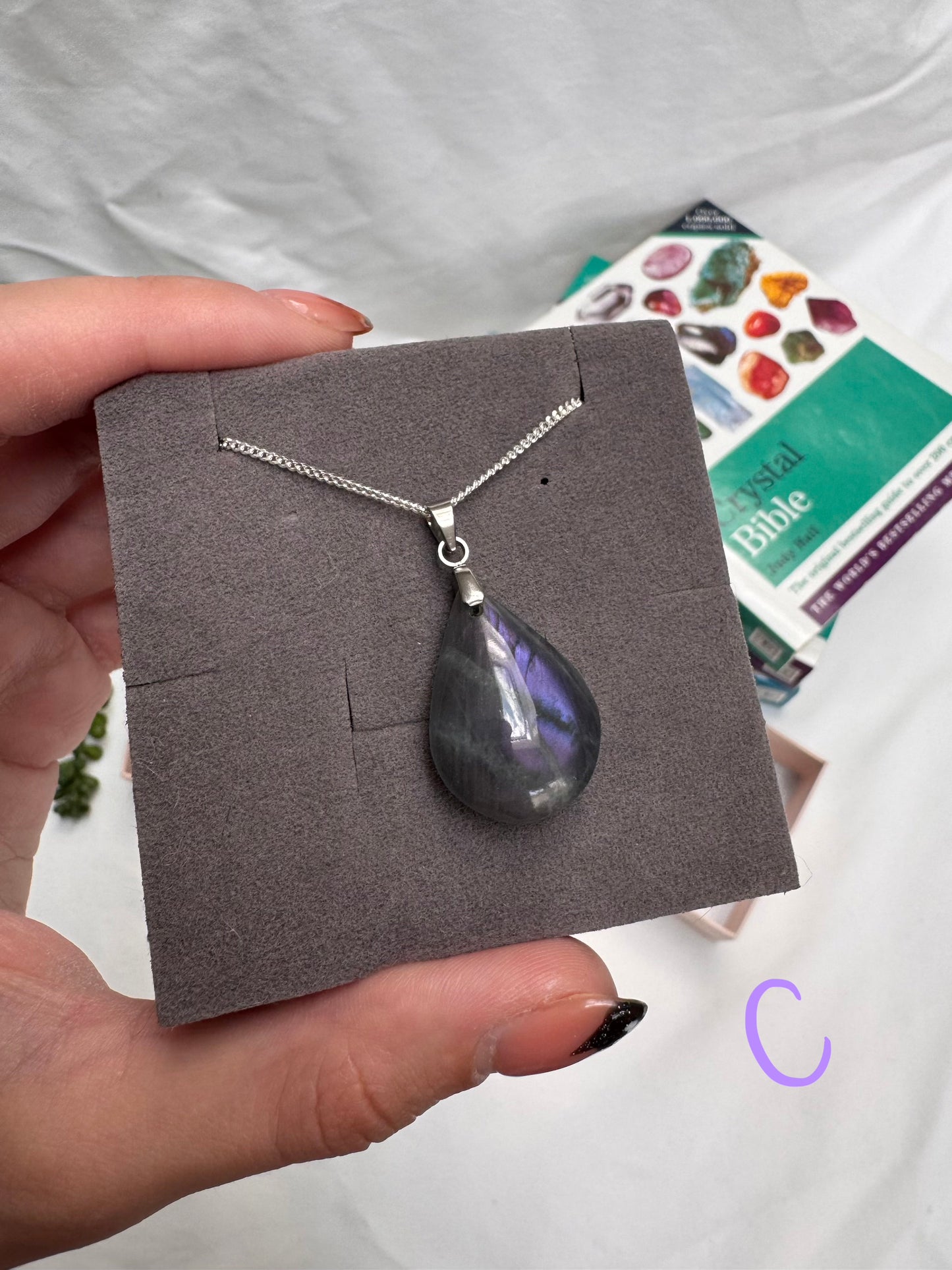 Labradorite Teardrop Sterling Silver Necklaces