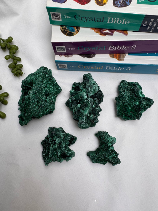 Raw Fibrous Velvet Malachites