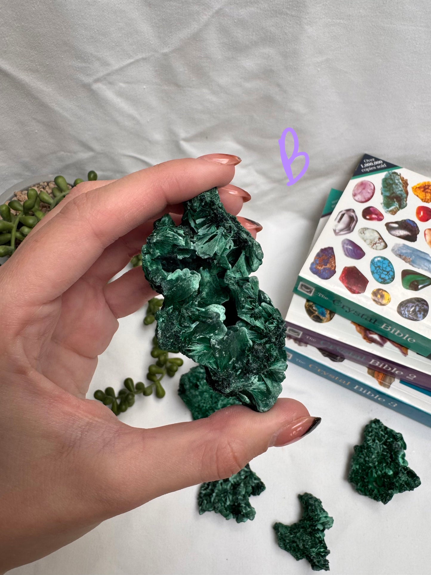 Raw Fibrous Velvet Malachites