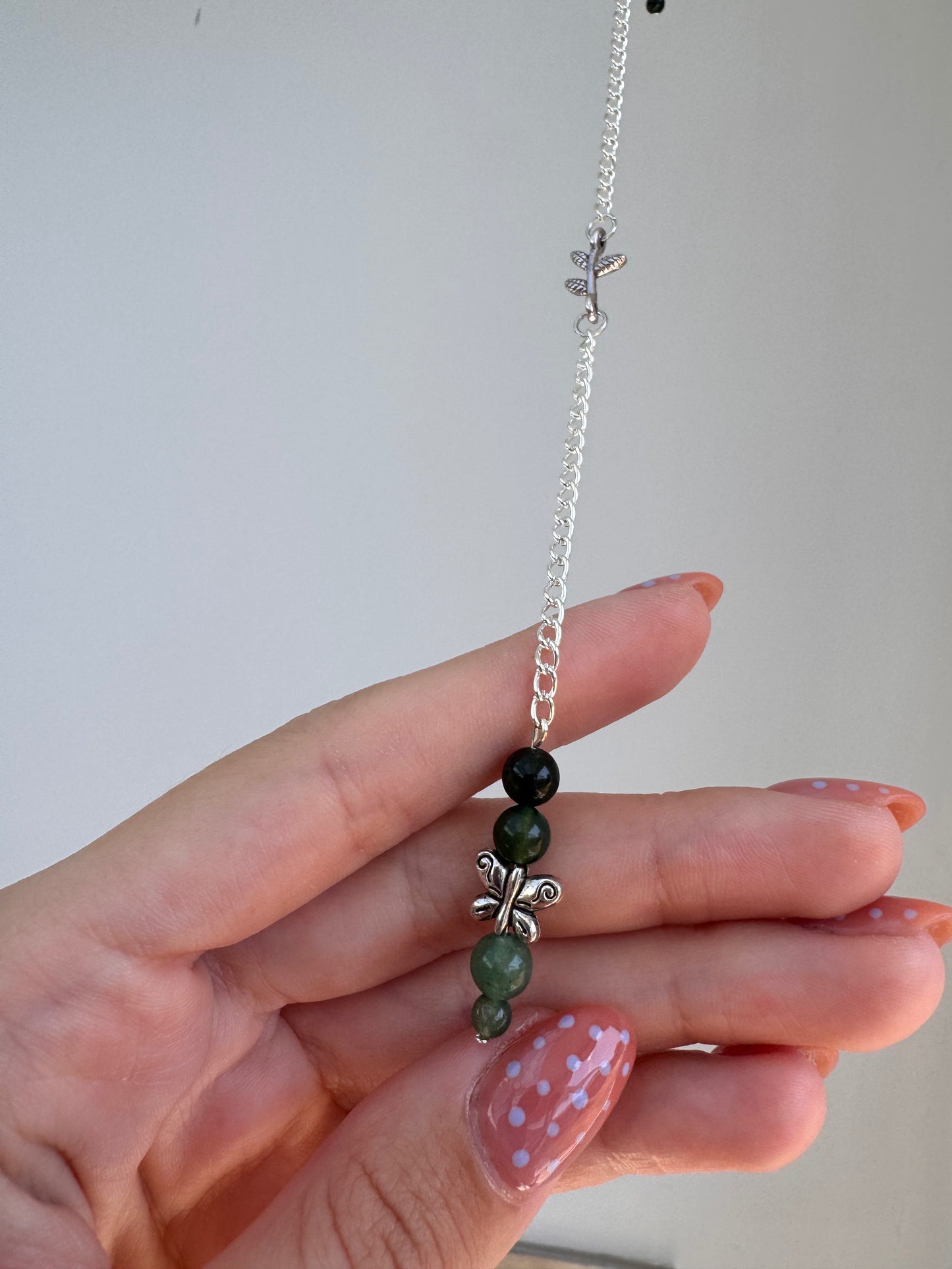 Moss agate Suncatcher | Handmade Crystal Wall Hanging