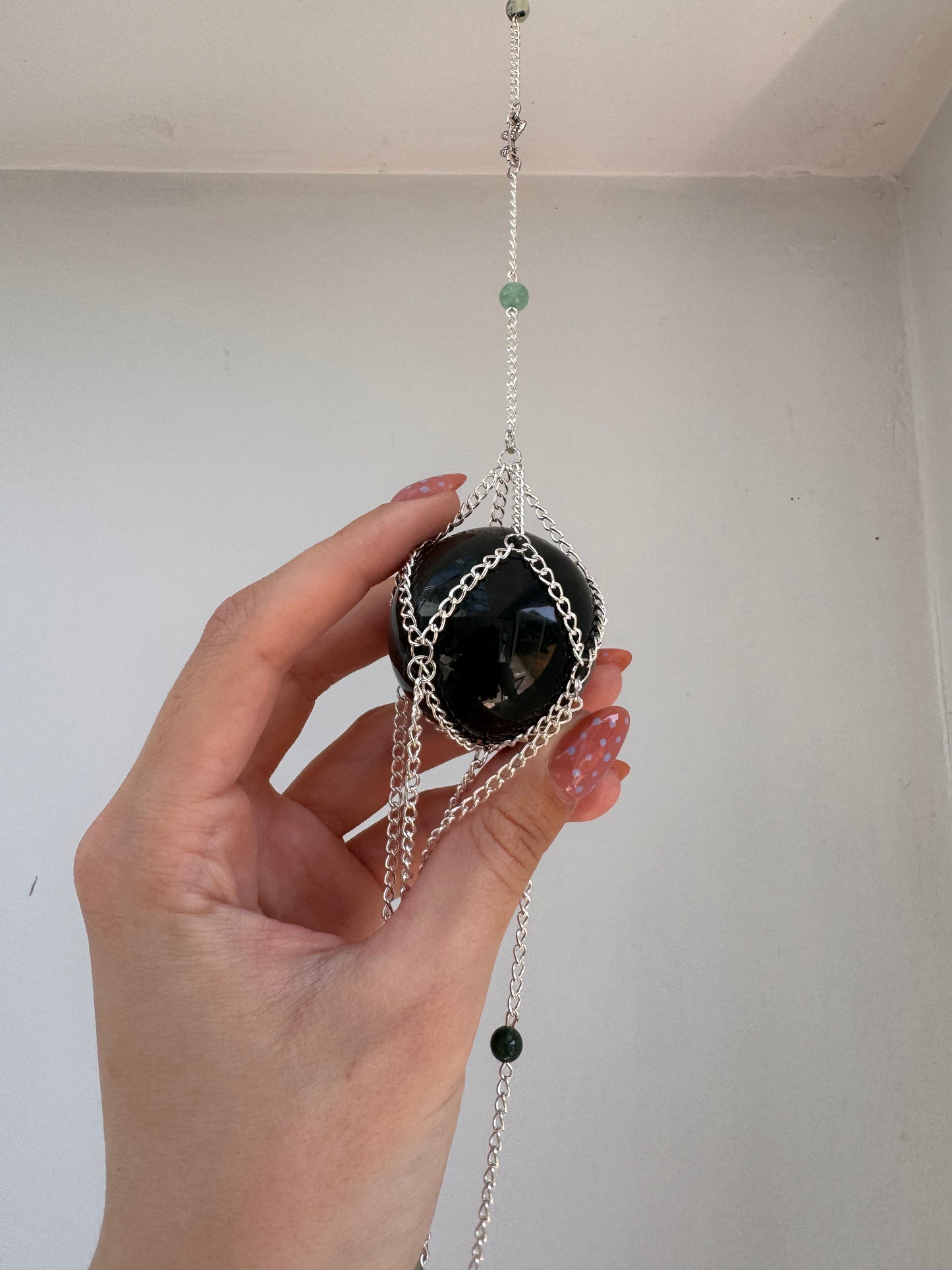Moss agate Suncatcher | Handmade Crystal Wall Hanging