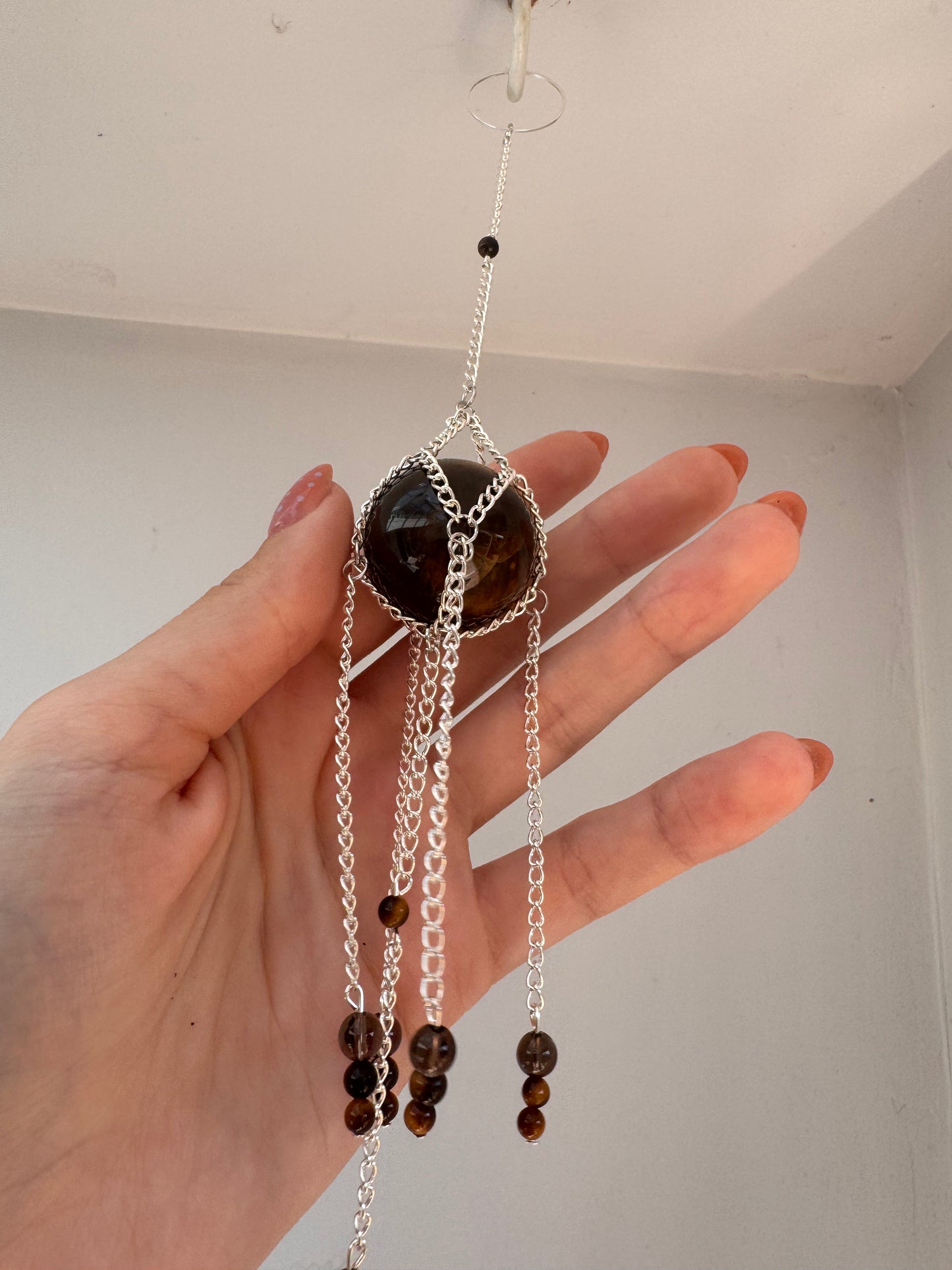 Tigers Eye Suncatcher | Handmade Crystal Wall Hanging