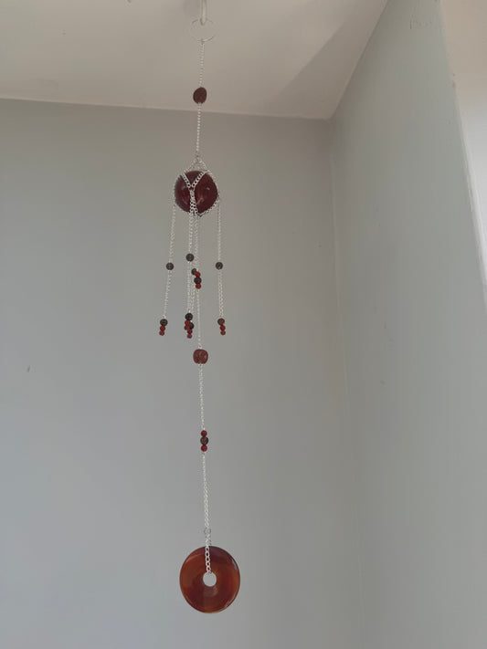 Carnelian Suncatcher | Handmade Crystal Wall Hanging