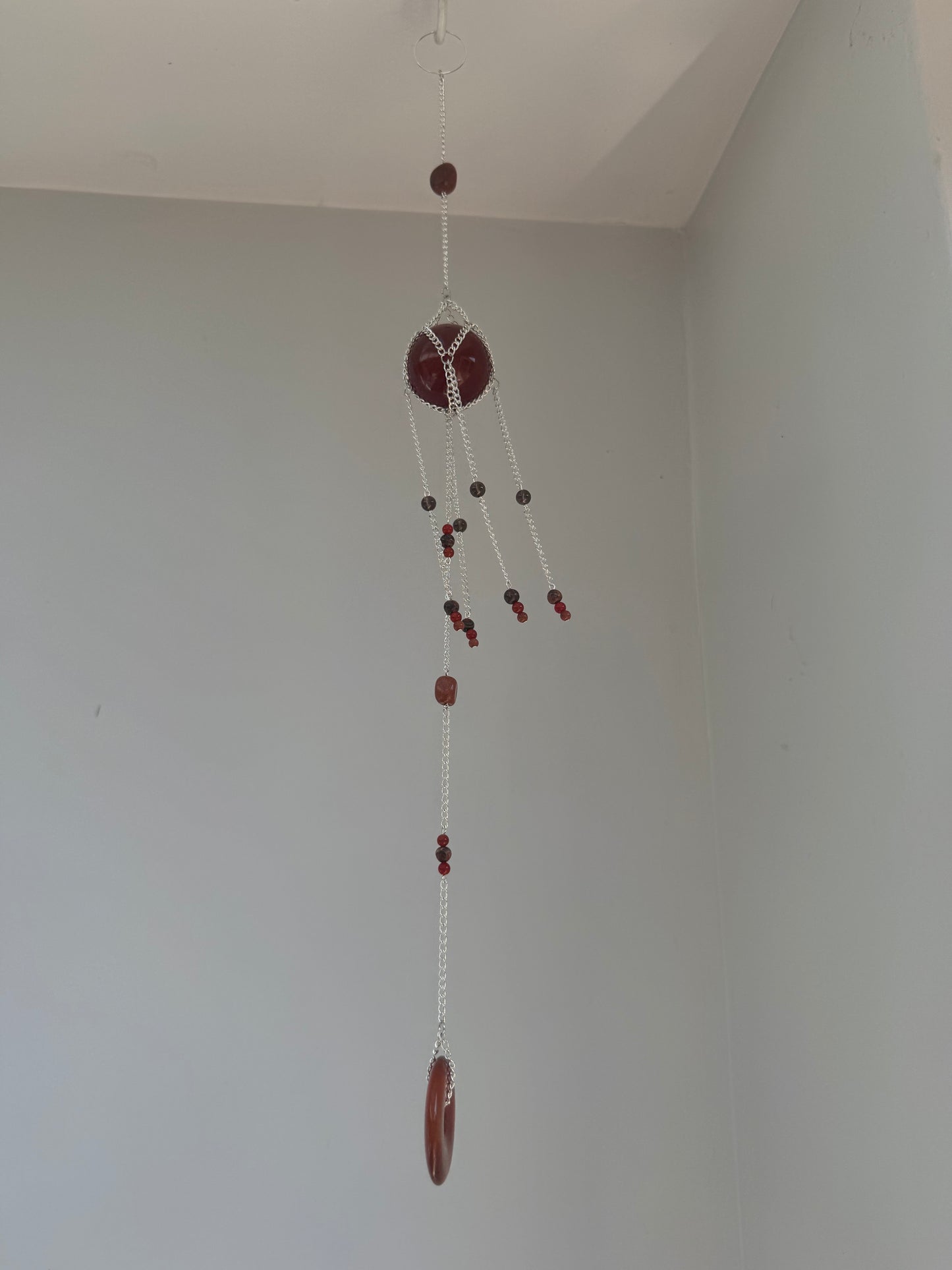 Carnelian Suncatcher | Handmade Crystal Wall Hanging