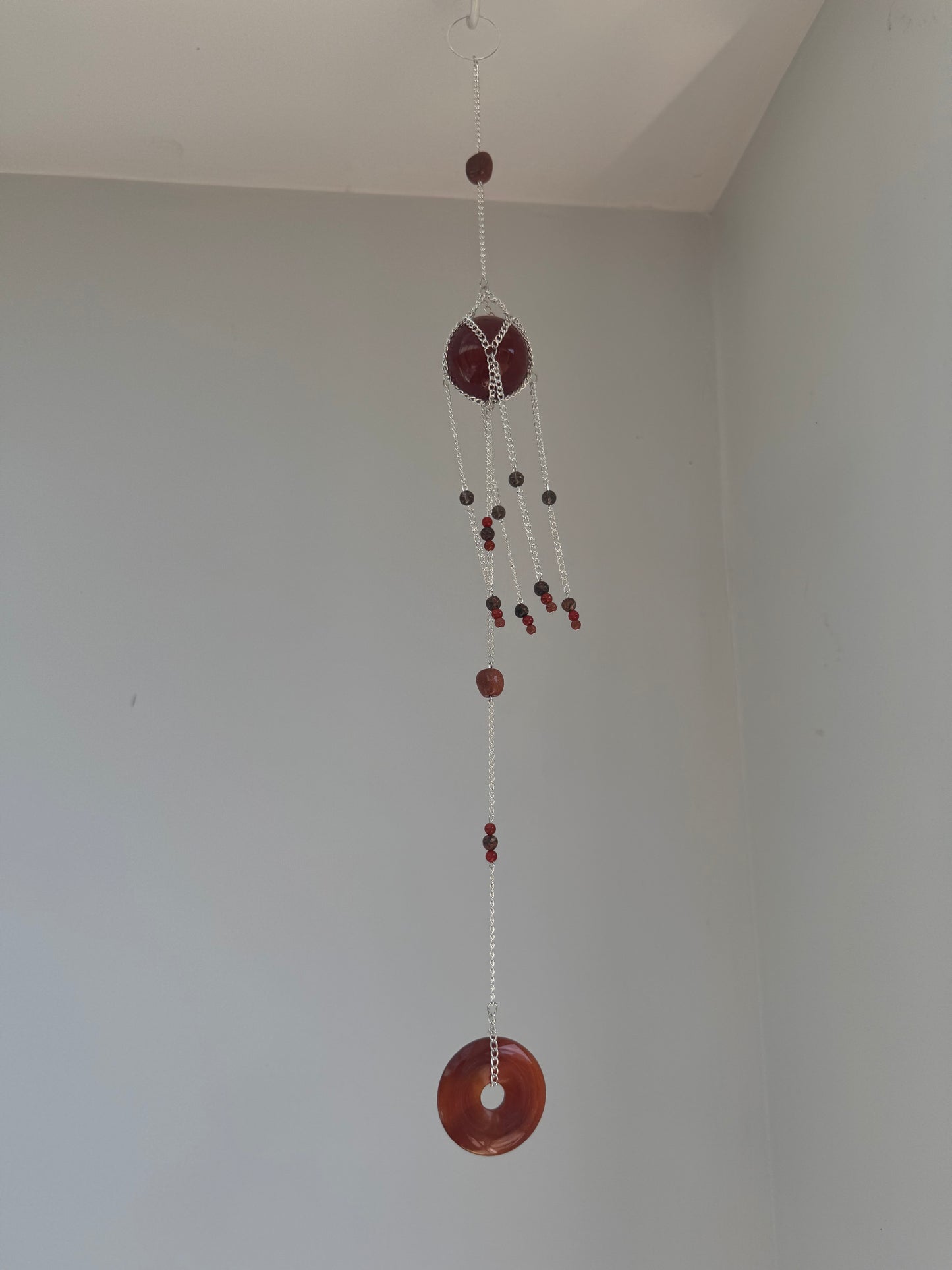 Carnelian Suncatcher | Handmade Crystal Wall Hanging