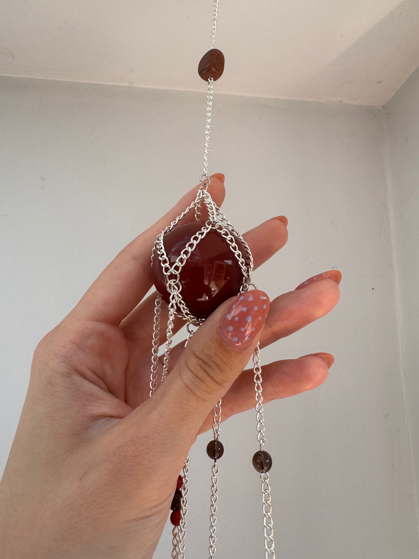 Carnelian Suncatcher | Handmade Crystal Wall Hanging