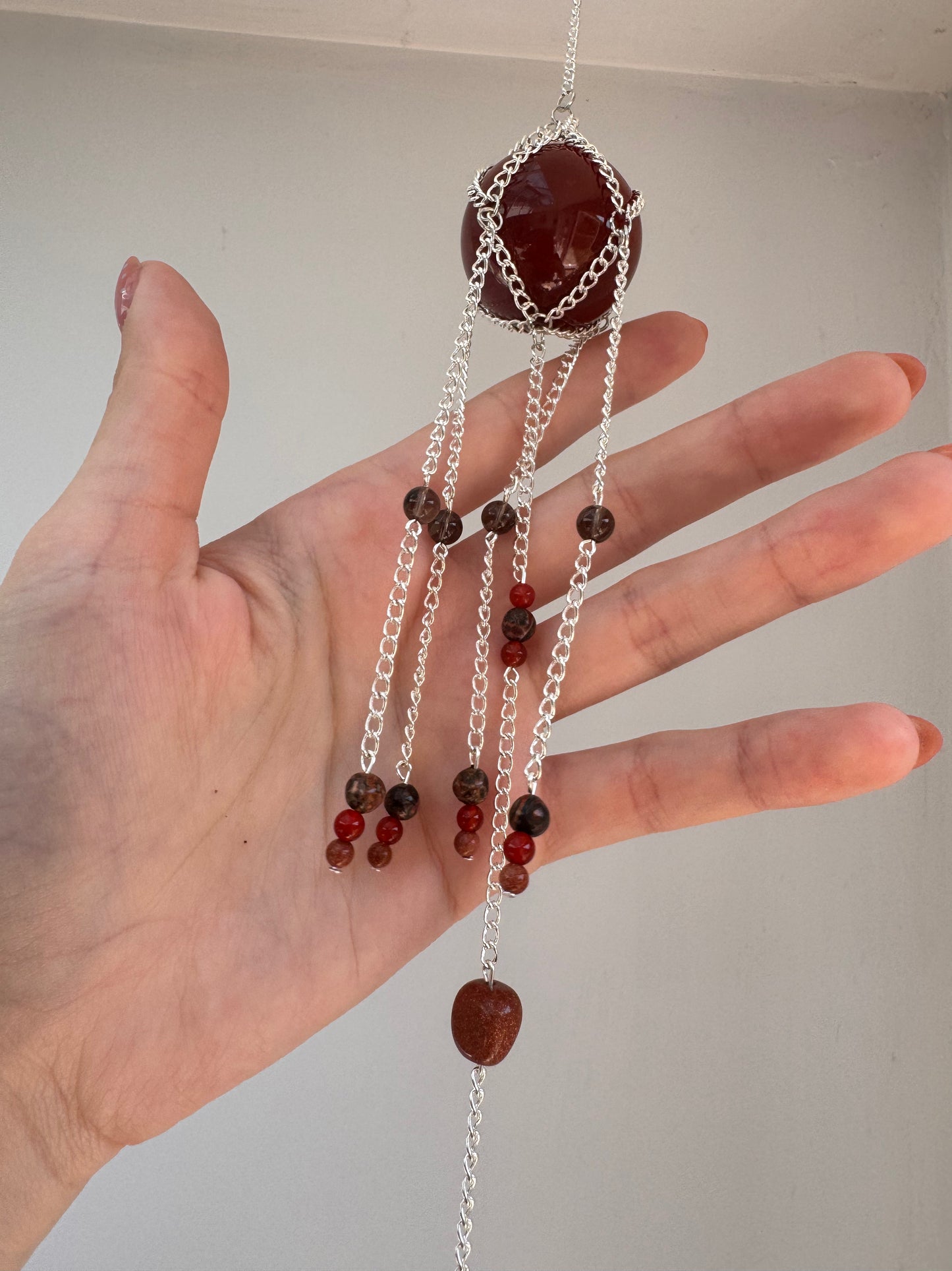 Carnelian Suncatcher | Handmade Crystal Wall Hanging