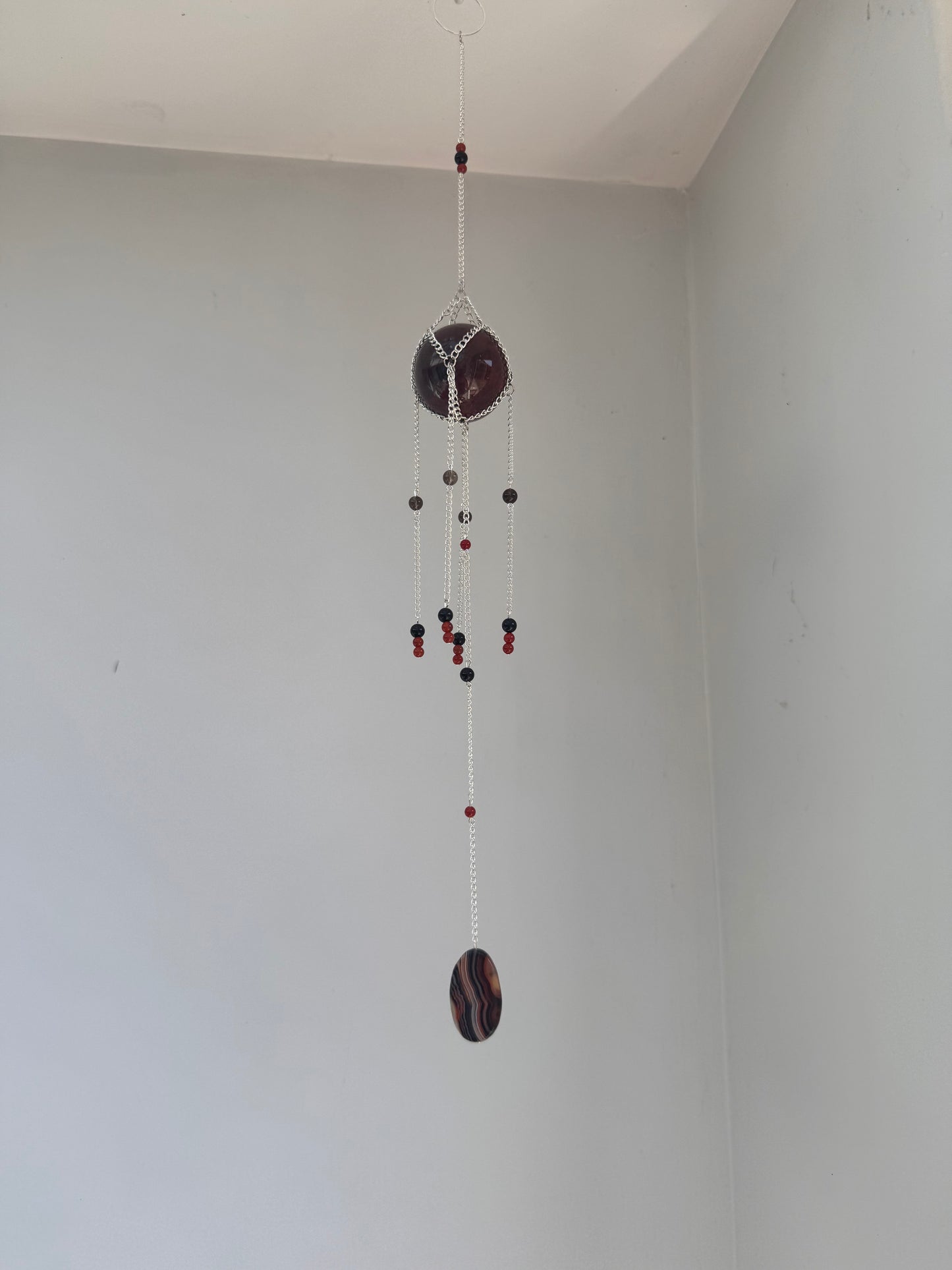 Red Jasper Suncatcher | Handmade Crystal Wall Hanging