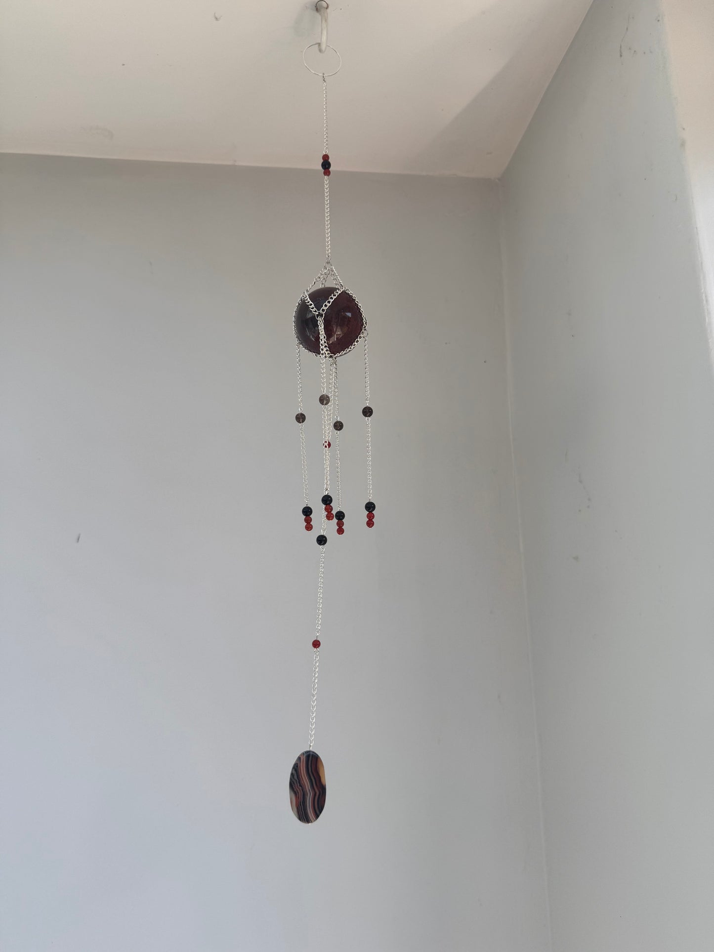 Red Jasper Suncatcher | Handmade Crystal Wall Hanging