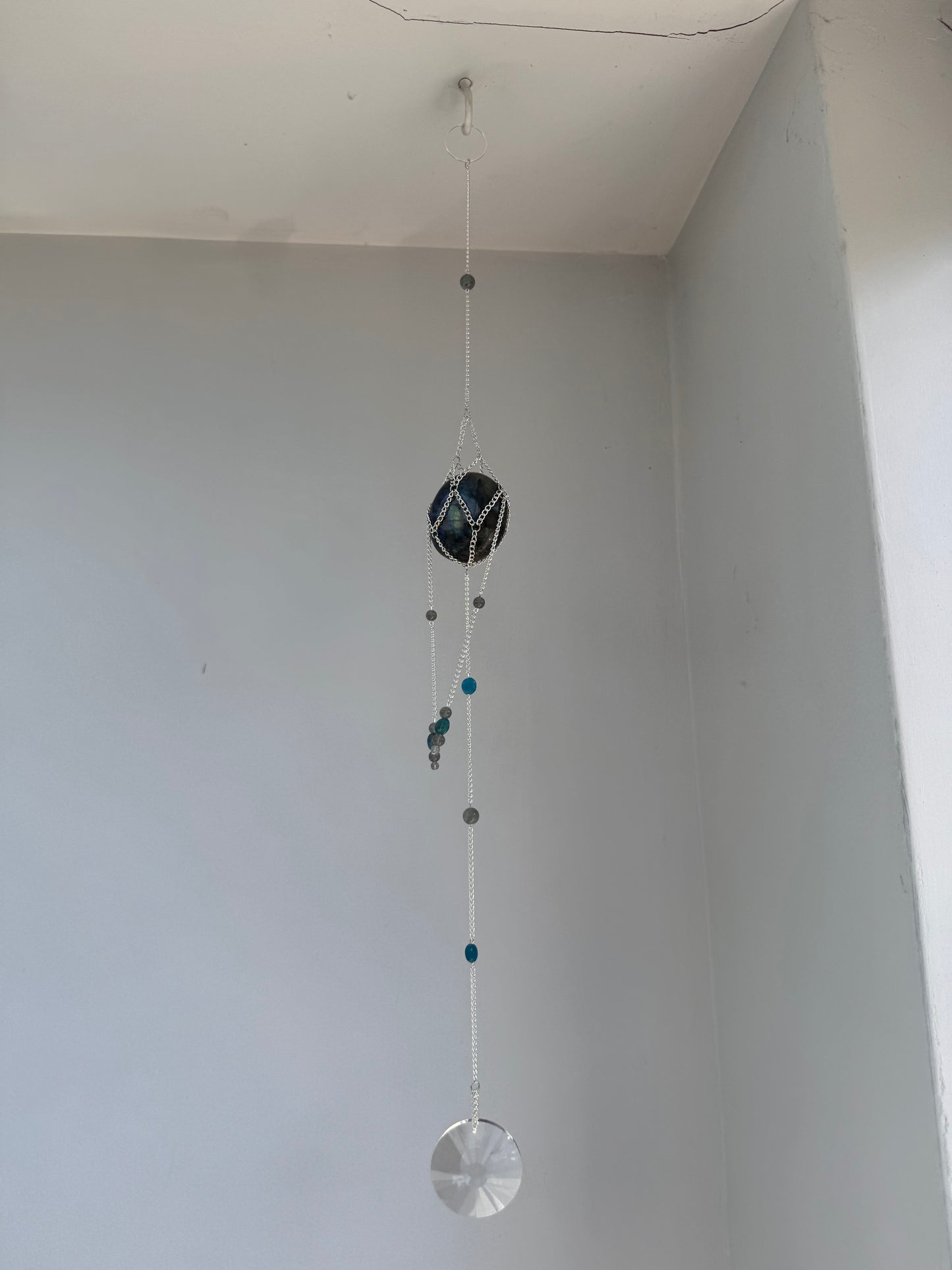 Labradorite + Crystal Suncatcher | Handmade Crystal Wall Hanging