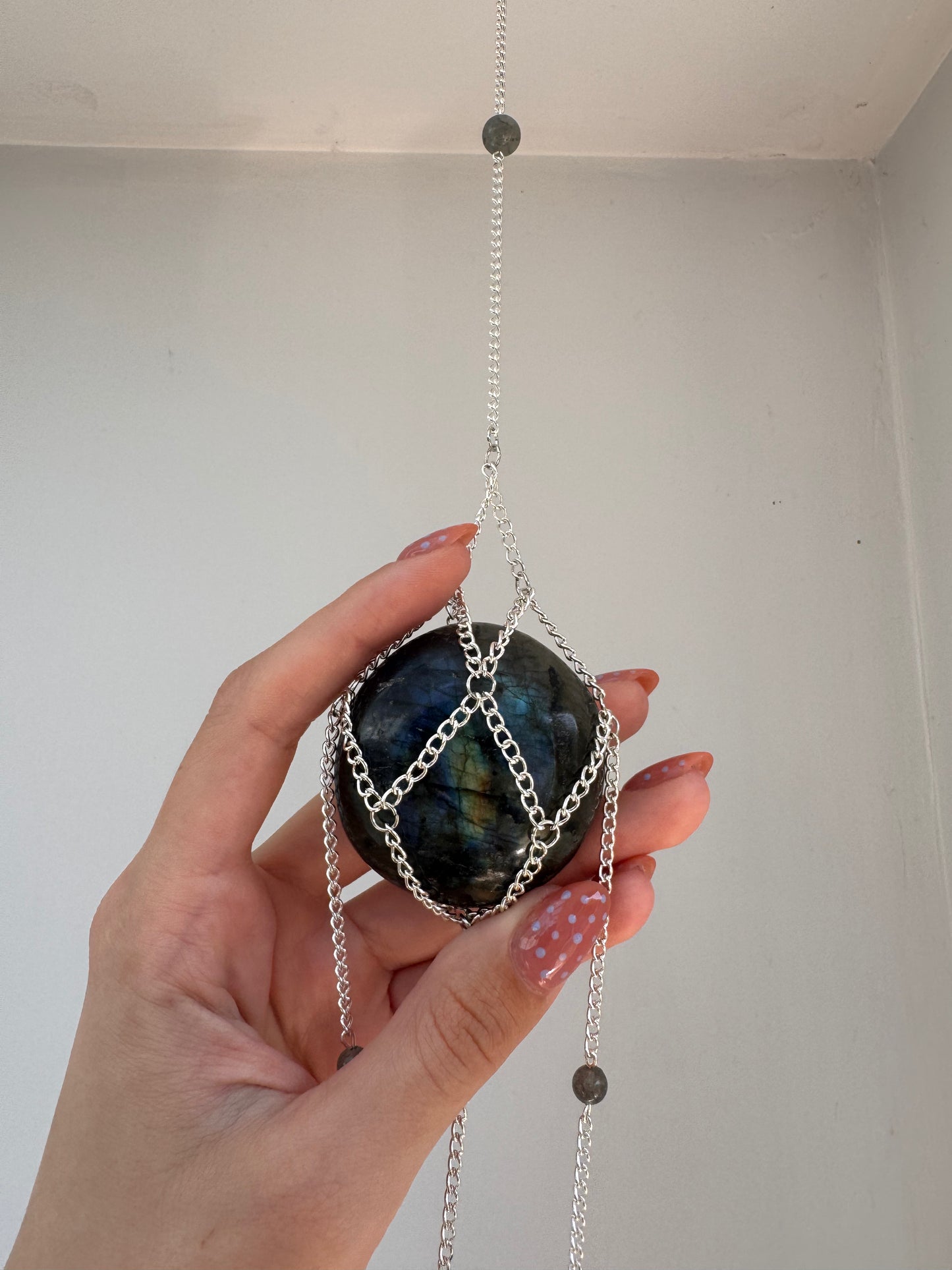 Labradorite + Crystal Suncatcher | Handmade Crystal Wall Hanging