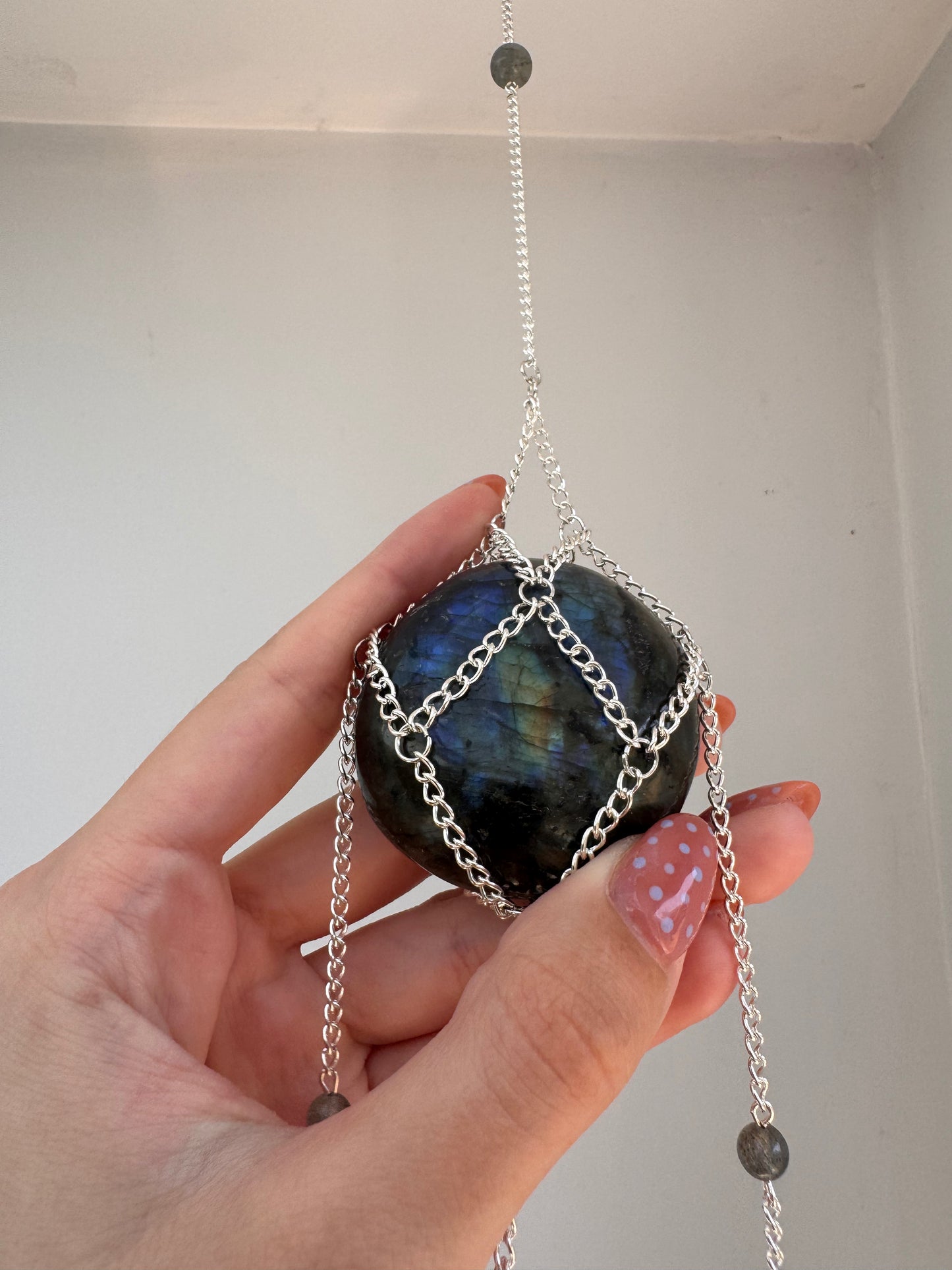 Labradorite + Crystal Suncatcher | Handmade Crystal Wall Hanging