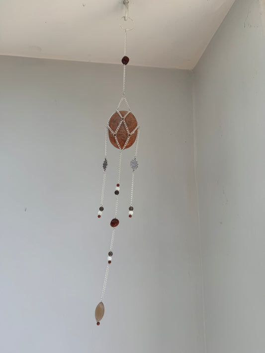 Peach Moonstone Suncatcher | Handmade Crystal Wall Hanging