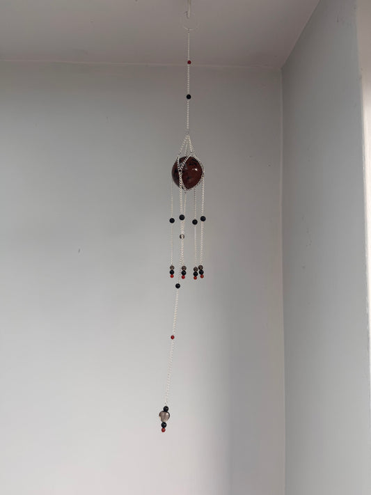 Mahogany Obsidian Suncatcher | Handmade Crystal Wall Hanging