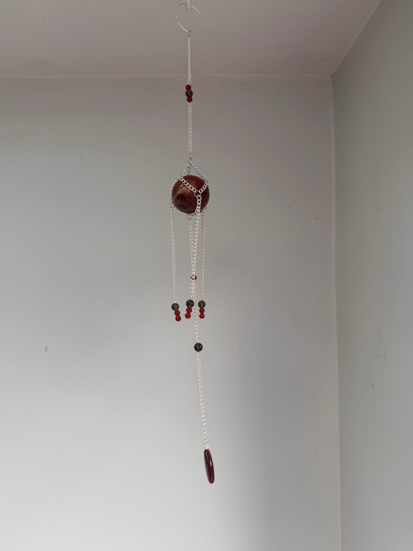 Striped Agate Suncatcher | Handmade Crystal Wall Hanging