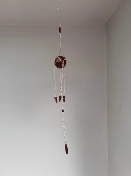 Striped Agate Suncatcher | Handmade Crystal Wall Hanging