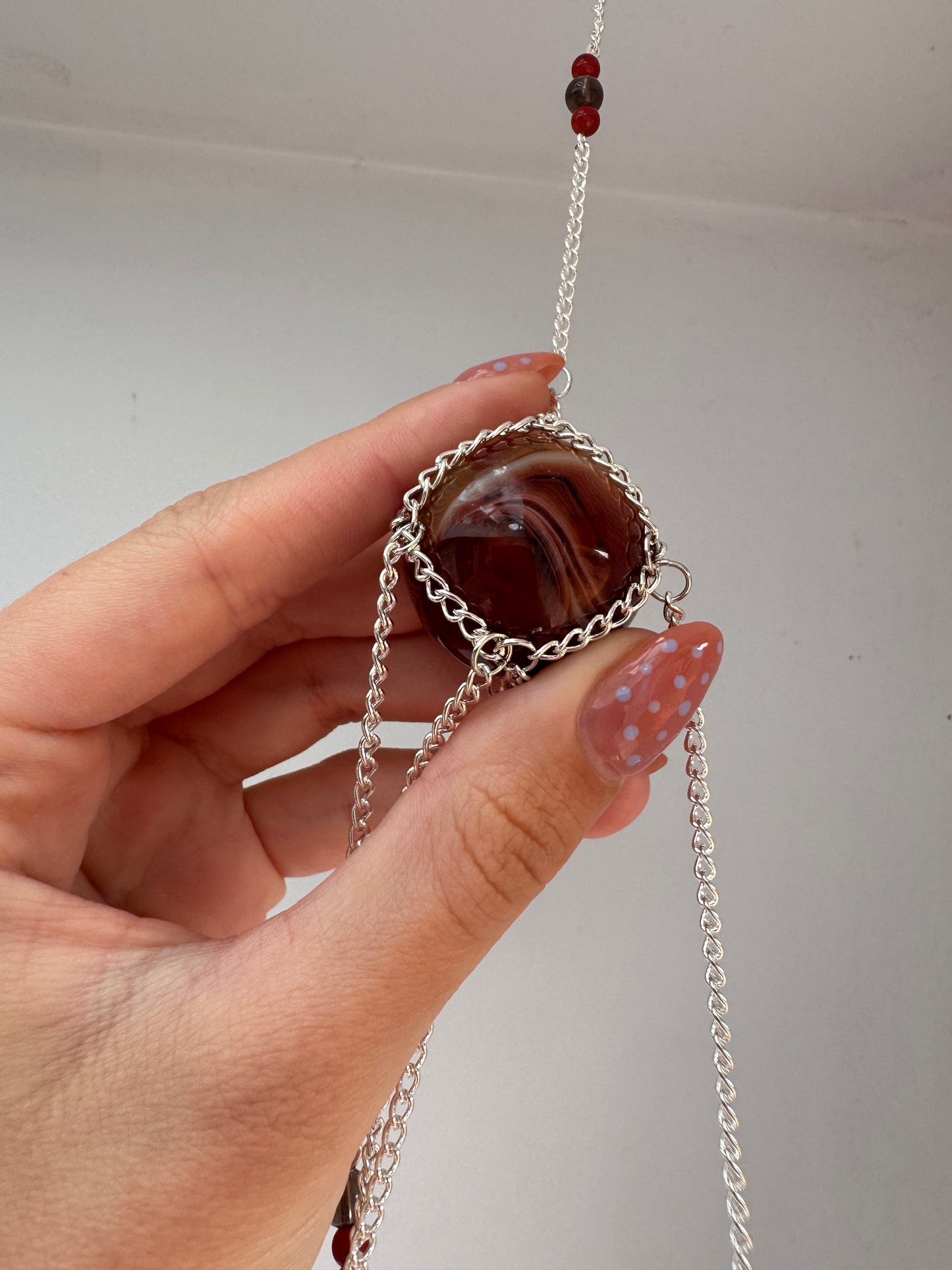 Striped Agate Suncatcher | Handmade Crystal Wall Hanging