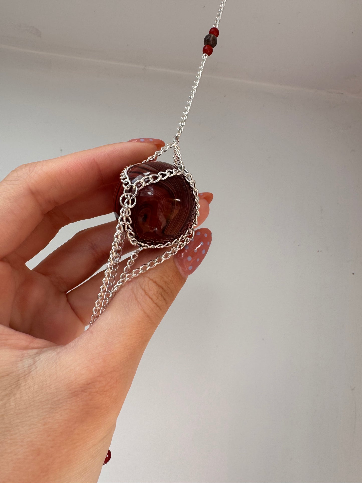 Striped Agate Suncatcher | Handmade Crystal Wall Hanging