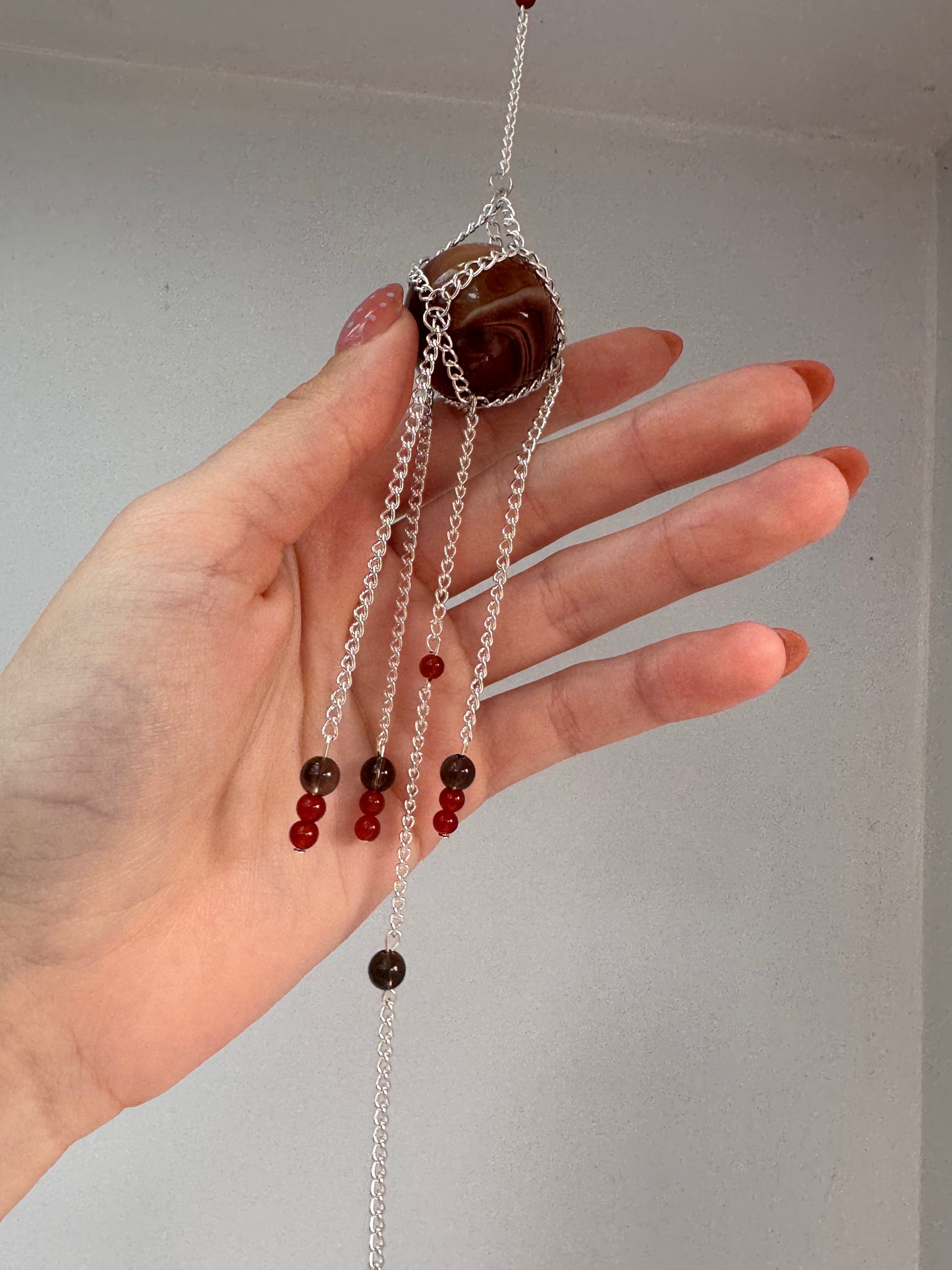 Striped Agate Suncatcher | Handmade Crystal Wall Hanging
