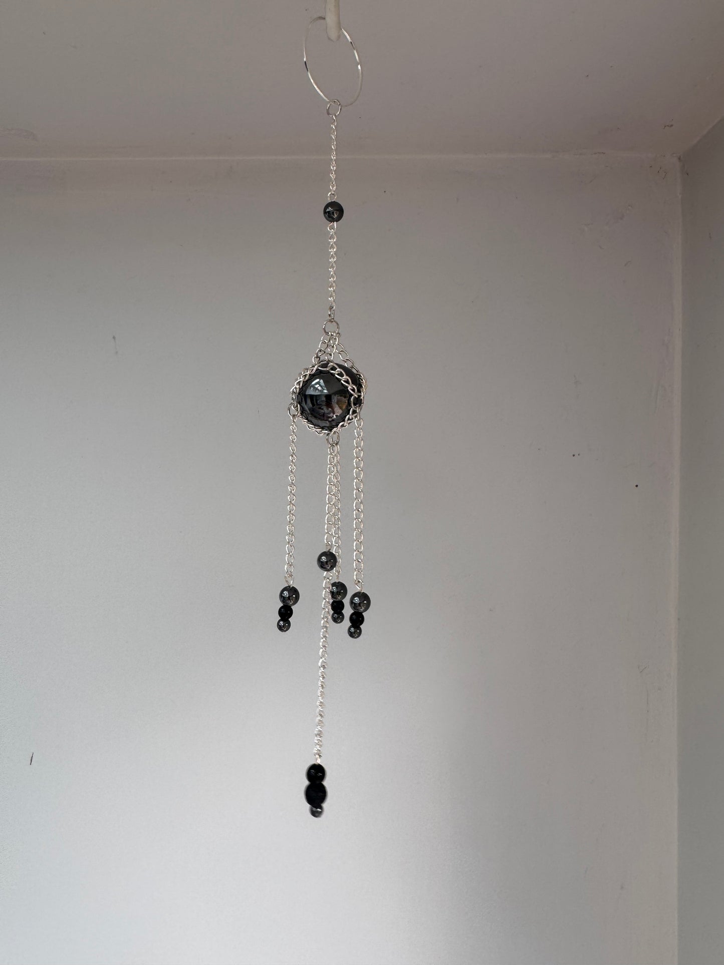 Hematite Mini Suncatcher | Handmade Crystal Wall Hanging