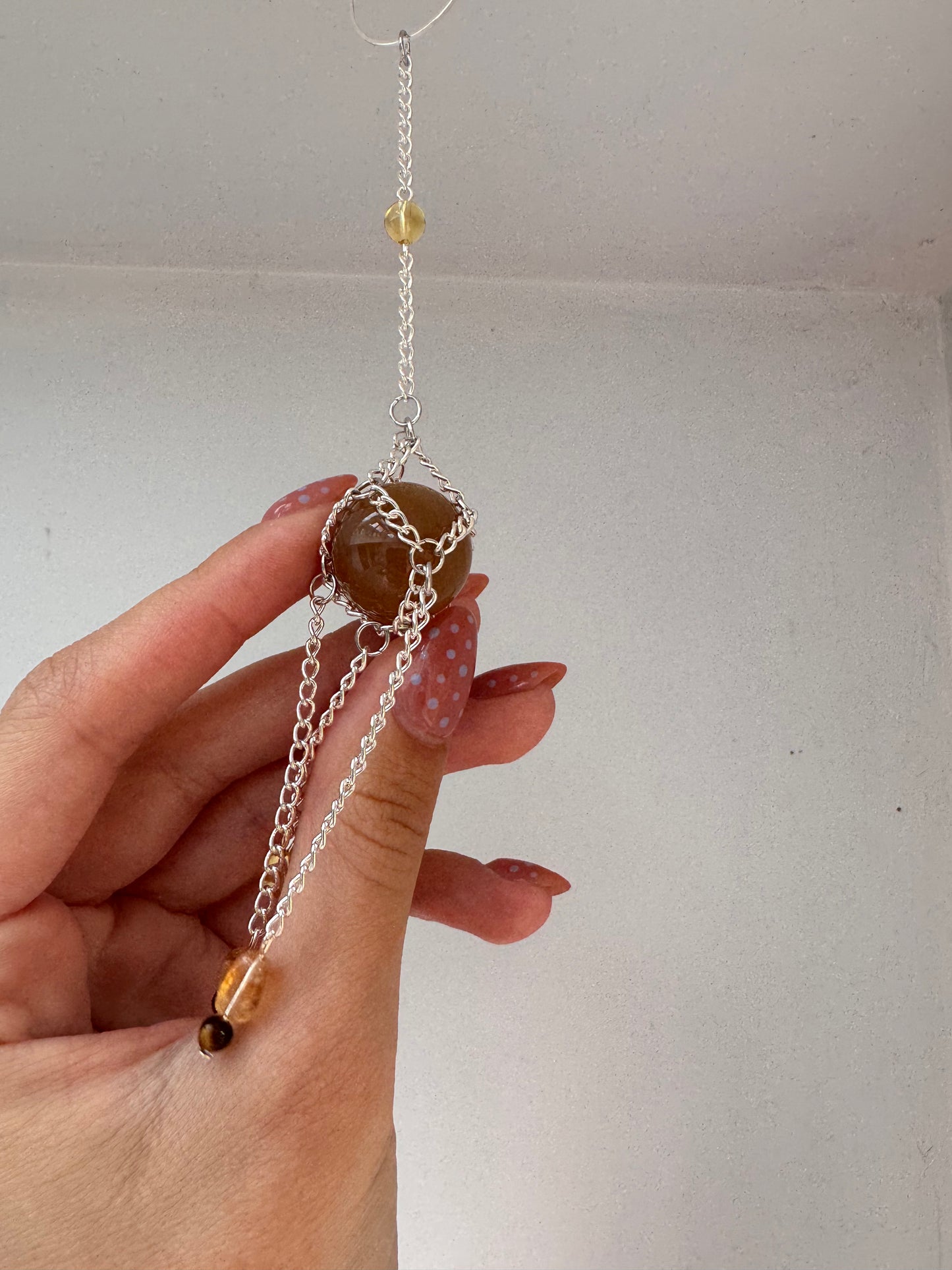 Light Carnelian Mini Suncatcher | Handmade Crystal Wall Hanging