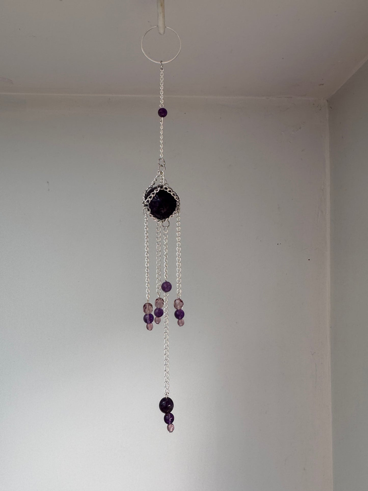Amethyst Mini Suncatcher | Handmade Crystal Wall Hanging