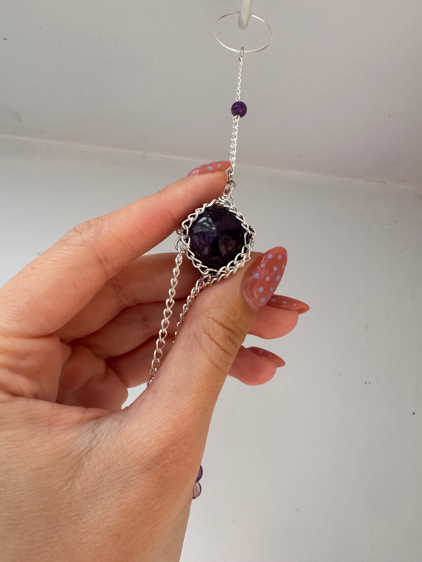 Amethyst Mini Suncatcher | Handmade Crystal Wall Hanging