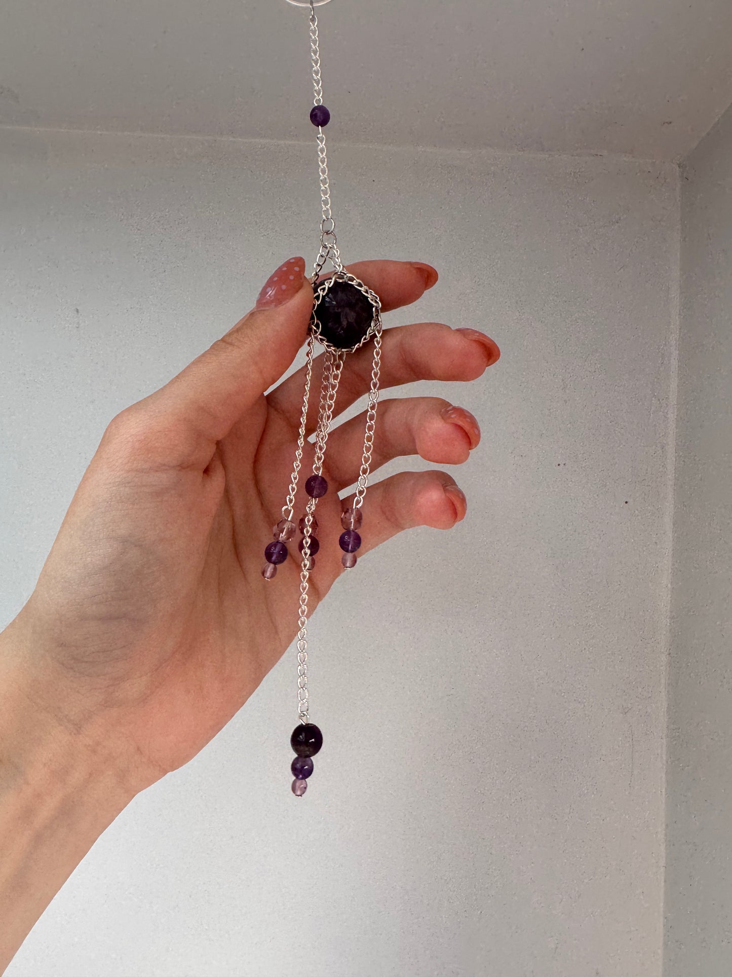 Amethyst Mini Suncatcher | Handmade Crystal Wall Hanging