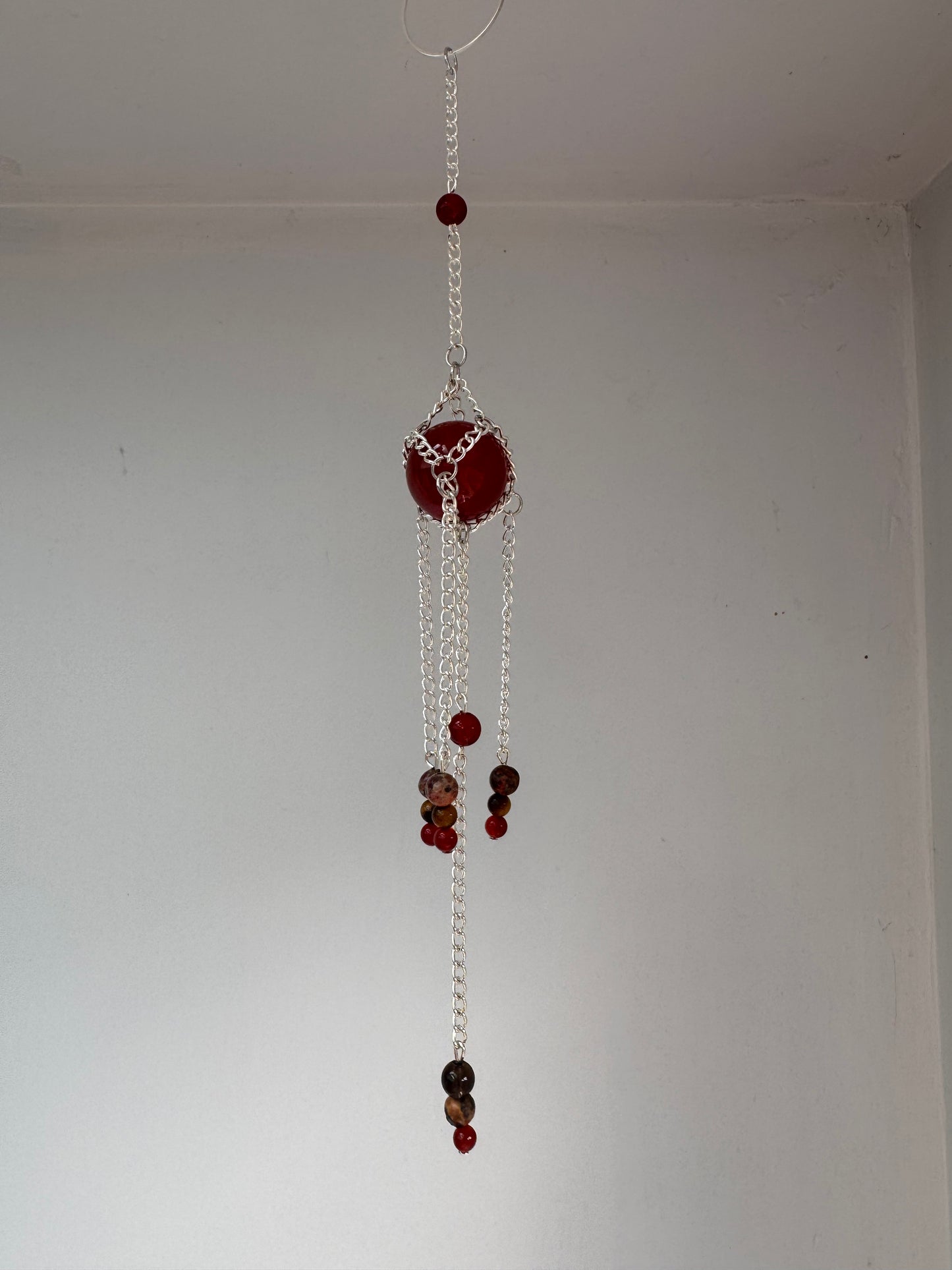 Carnelian Mini Suncatcher | Handmade Crystal Wall Hanging