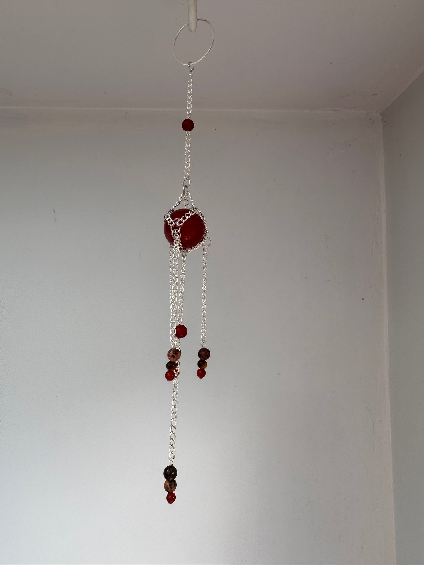 Carnelian Mini Suncatcher | Handmade Crystal Wall Hanging