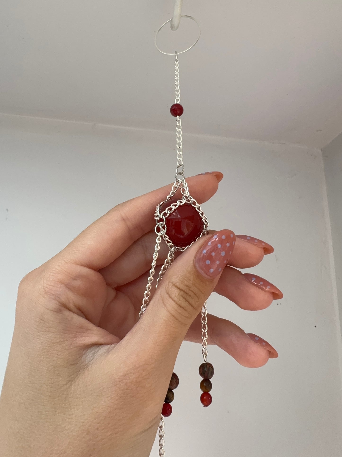 Carnelian Mini Suncatcher | Handmade Crystal Wall Hanging