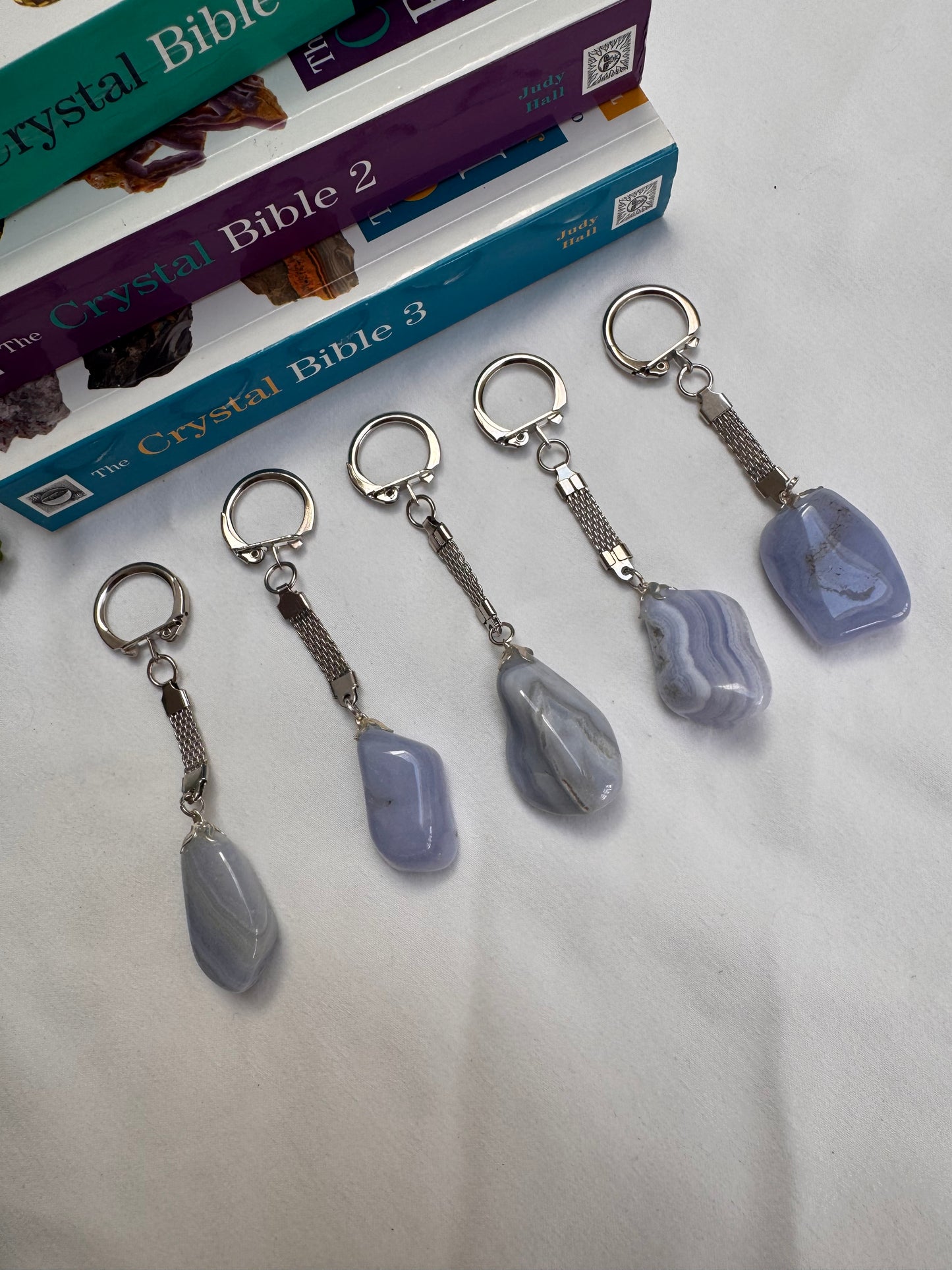 Blue Lace Agate Keyrings