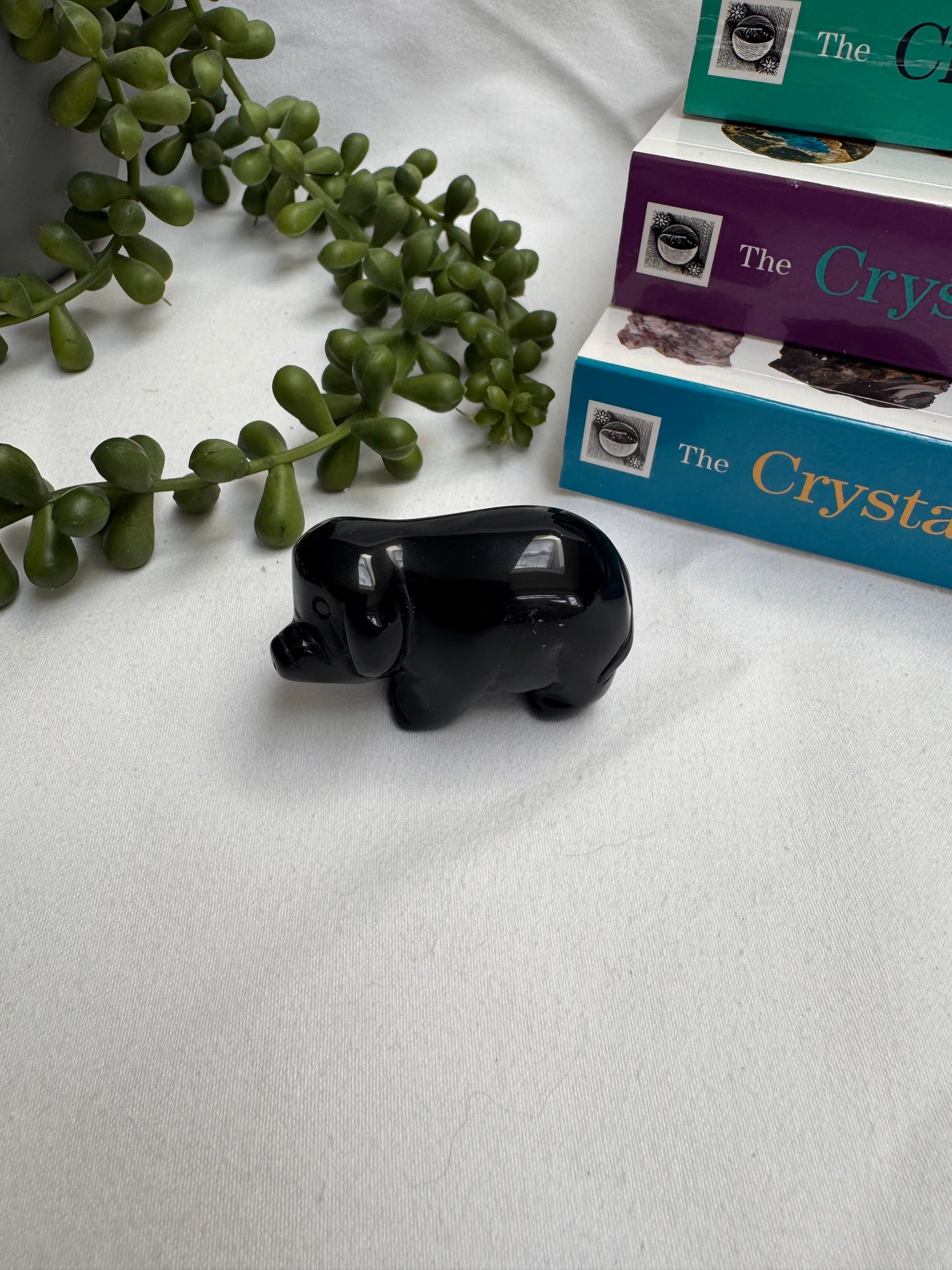 Obsidian Pig Carving