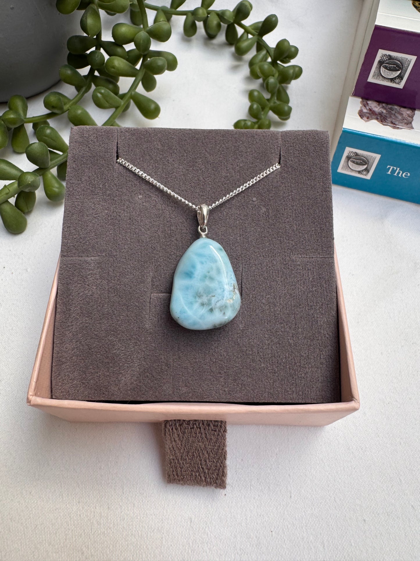 Larimar Drop Sterling Silver Necklace