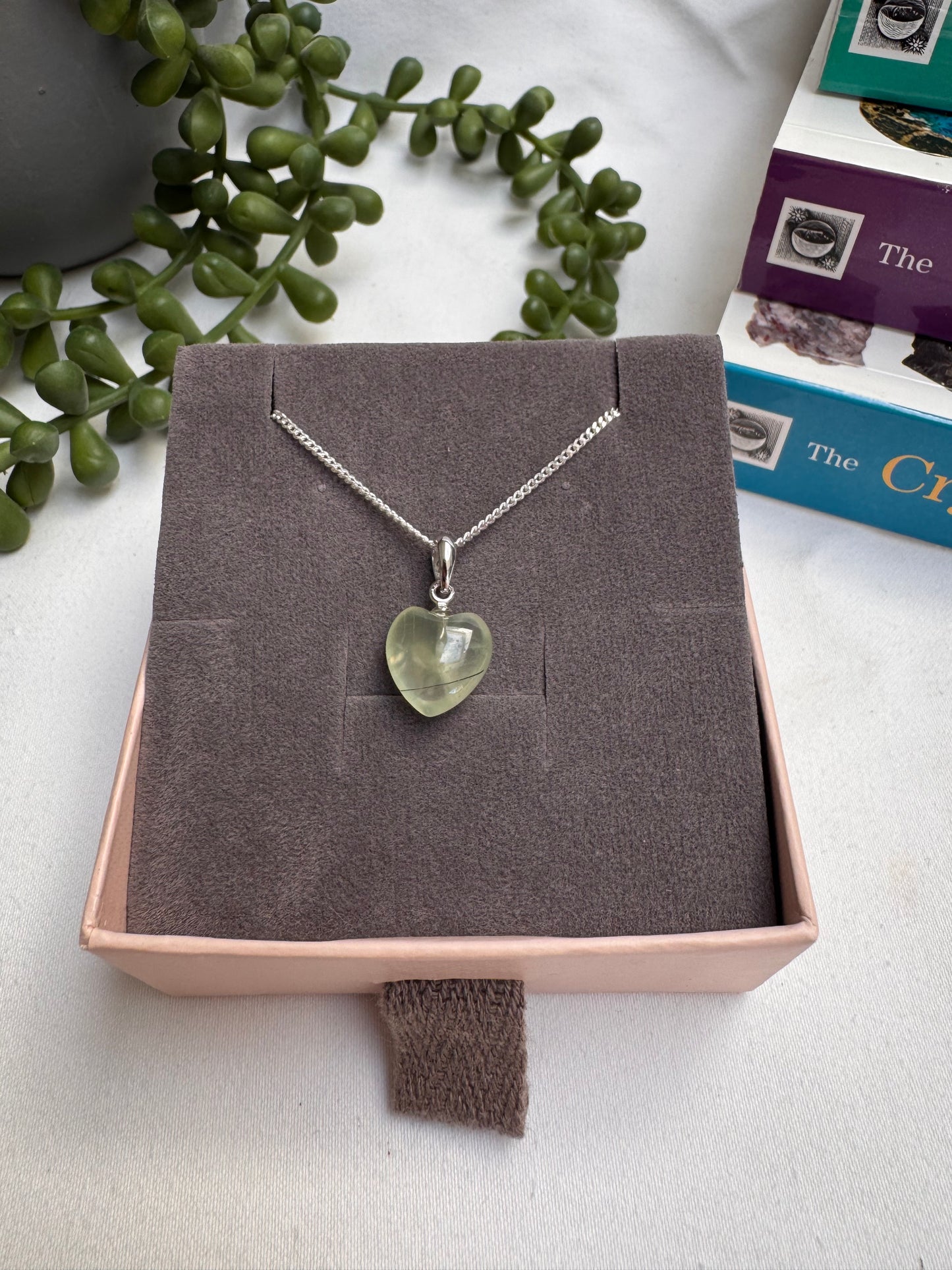 Prehnite A+ Grade Little Heart Necklace